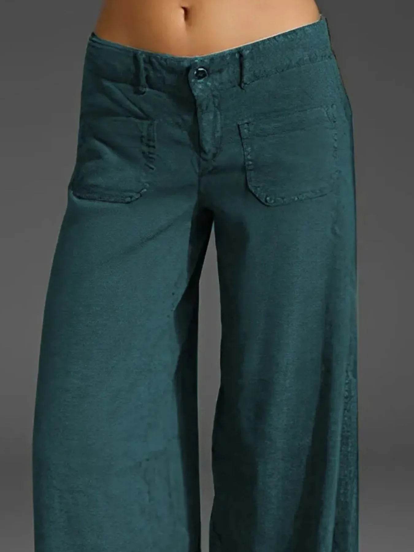 Full Size Wide Leg Pants with Pockets Plus Size - IntuitiveEncBoutique
