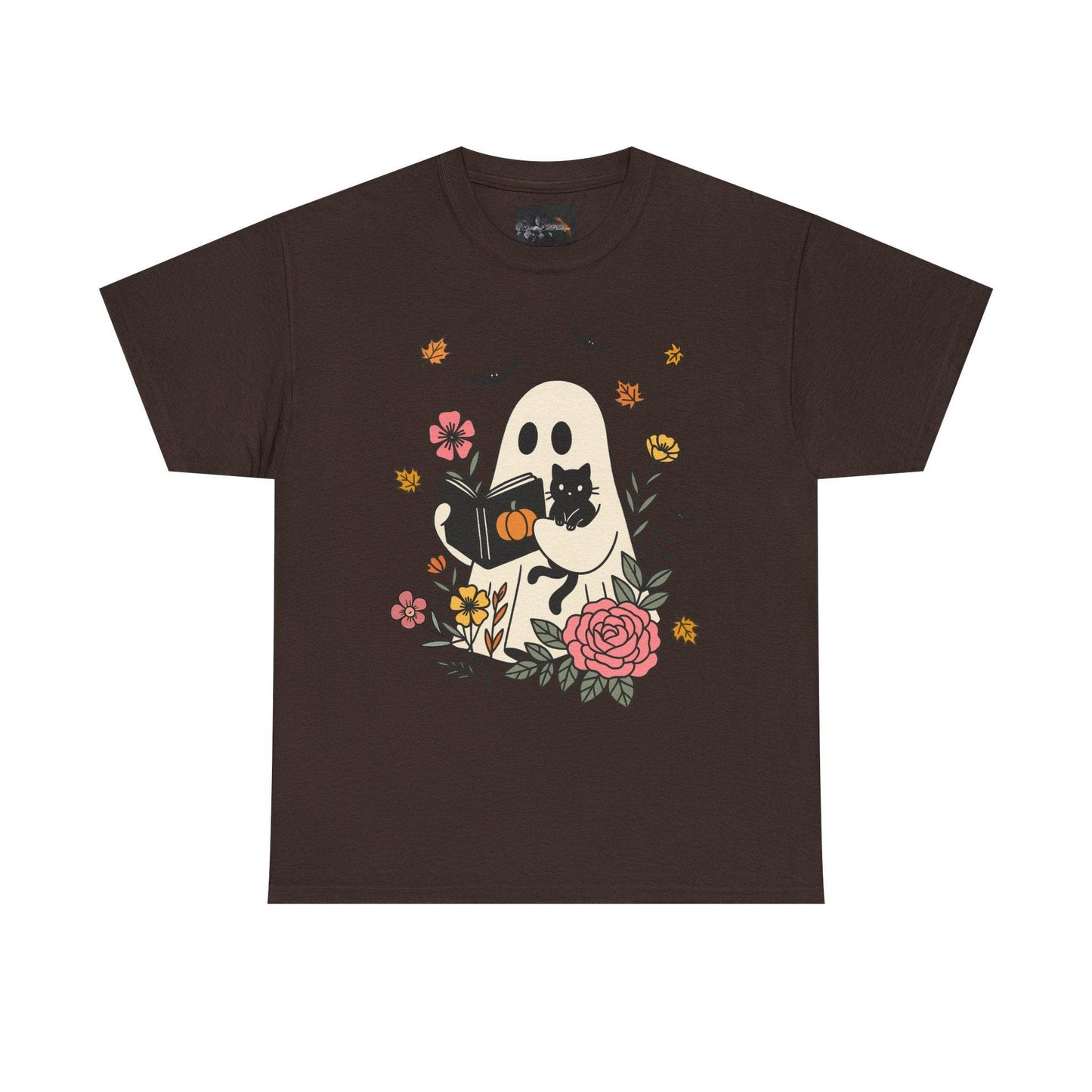 Cute Ghost & Cat Unisex Heavy Cotton Tee - IntuitiveEncBoutique
