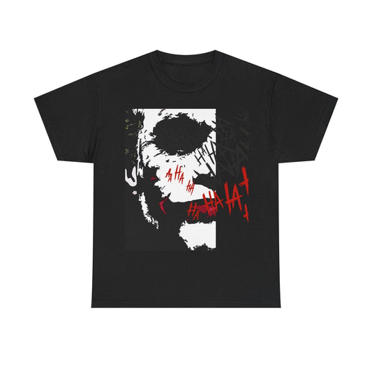 Unisex Heavy Cotton Tee - Joker Inspired Graphic Tee, Casual Wear, Perfect for Halloween, Movie Fans, Gift Idea, Streetwear - IntuitiveEncBoutique