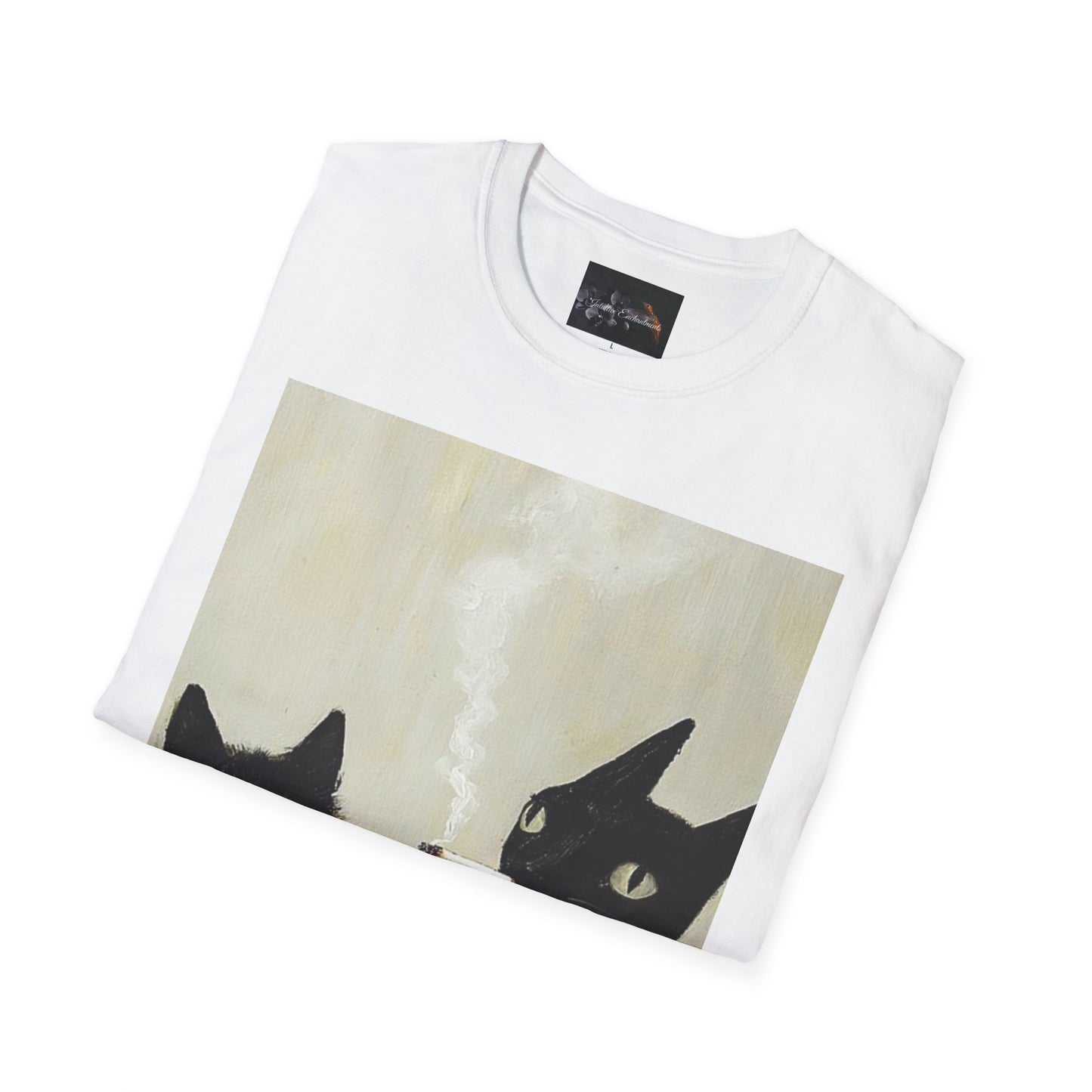 Cool Cat Art Unisex Softstyle T-Shirt, Vintage Cat Illustration, Perfect Gift for Cat Lovers, Casual Streetwear, Unique Pet Tee