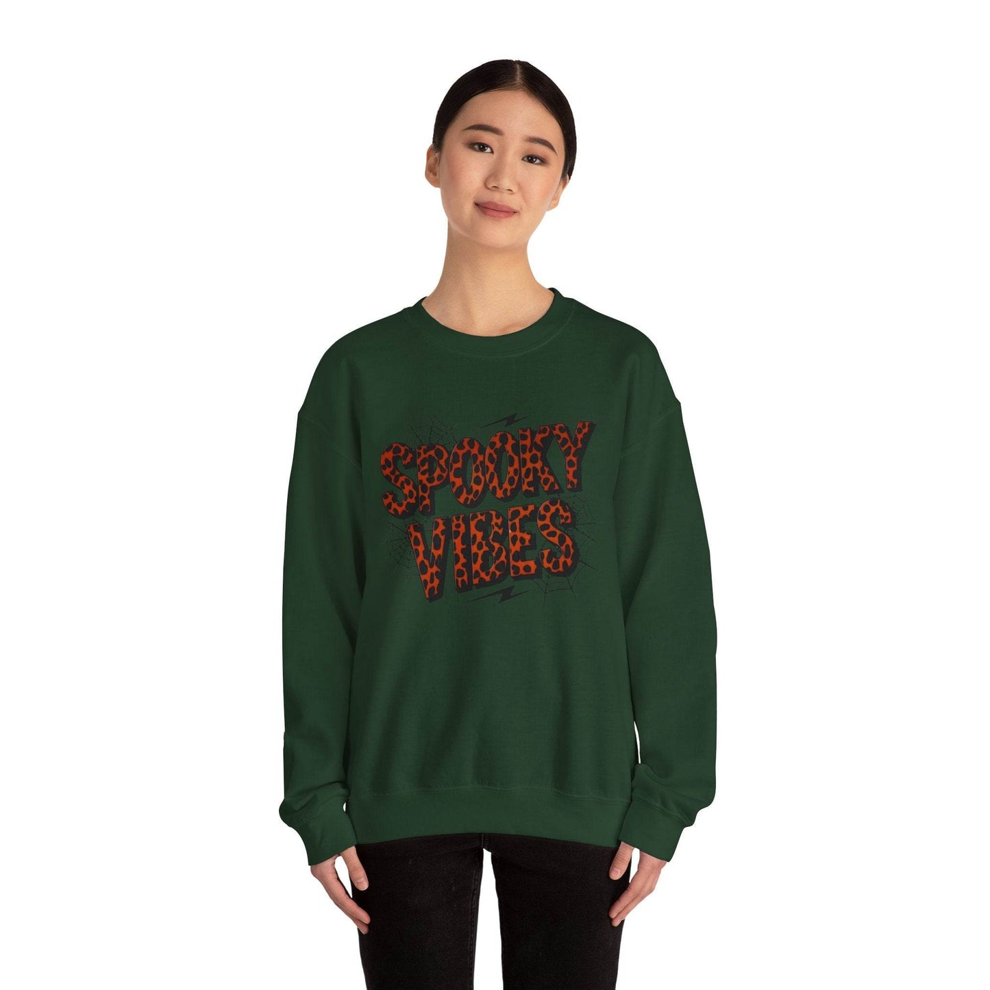 Spooky Vibes Sweatshirt - Halloween Crewneck, Unisex Cozy Jumper, Fall Fashion, Ghosts & Ghouls, Casual Wear, Fun Gift - IntuitiveEncBoutique