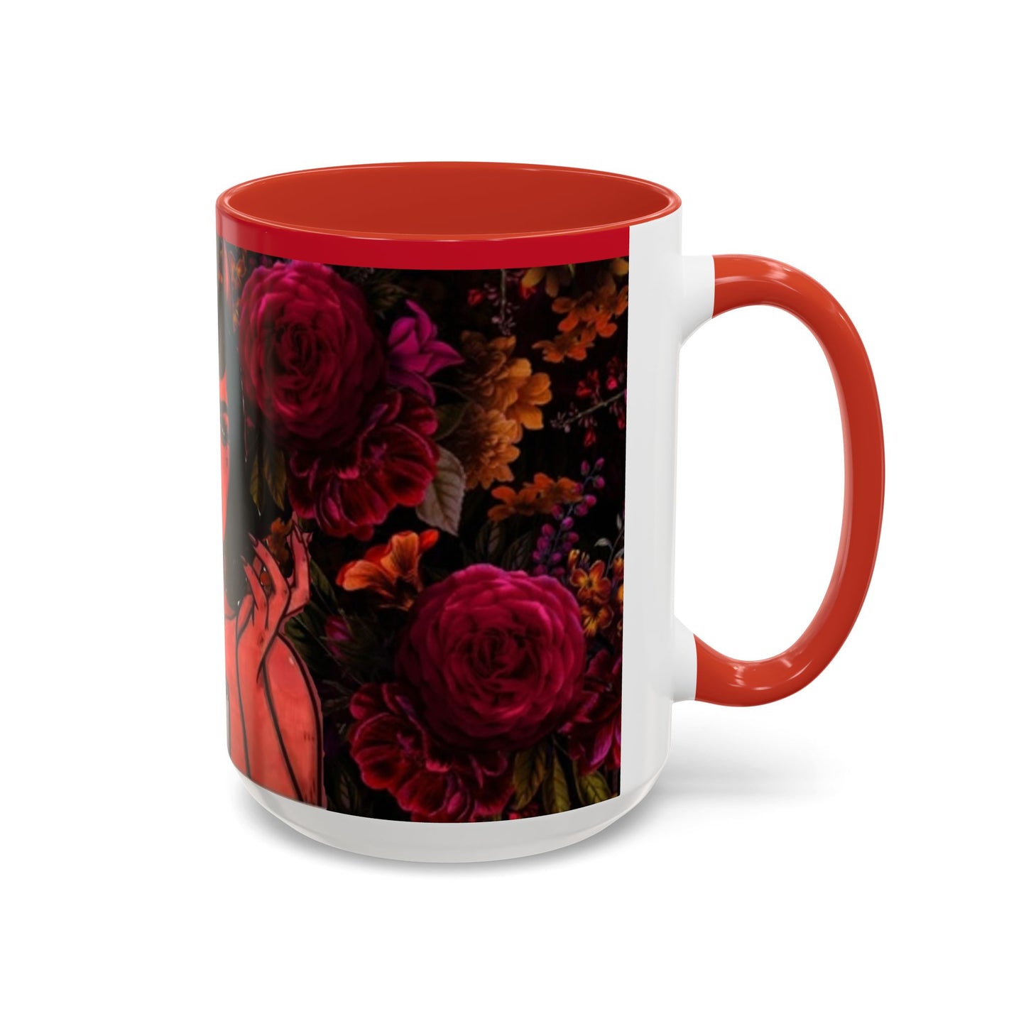 Gothic Floral Accent Coffee Mug - Perfect for Coffee Lovers, Gift for Birthdays, Drama Queen Decor, Unique Art Mug