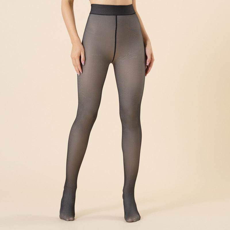 leggings for warmth, women's bare legs with plush and thick translucent pantyhose - IntuitiveEncBoutique