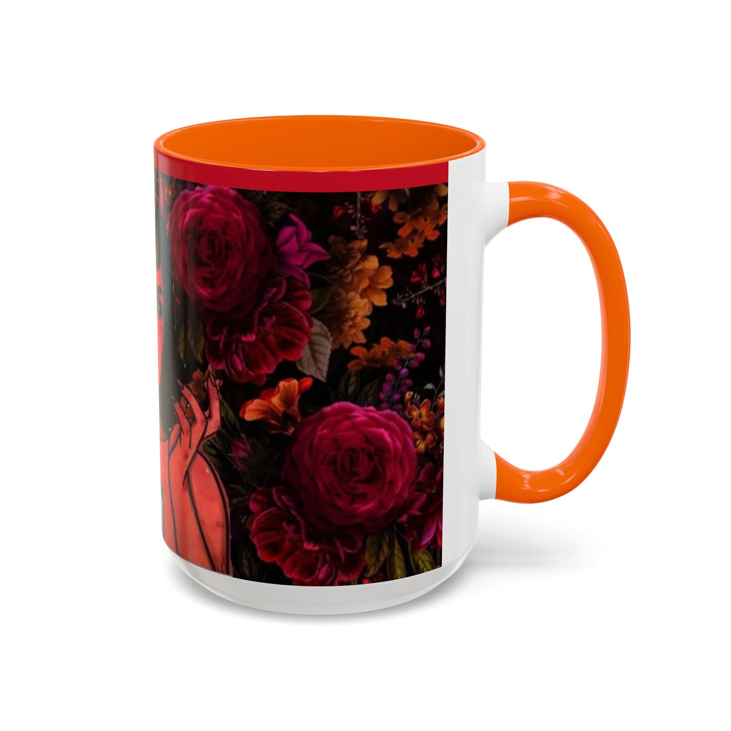 Gothic Floral Accent Coffee Mug - Perfect for Coffee Lovers, Gift for Birthdays, Drama Queen Decor, Unique Art Mug