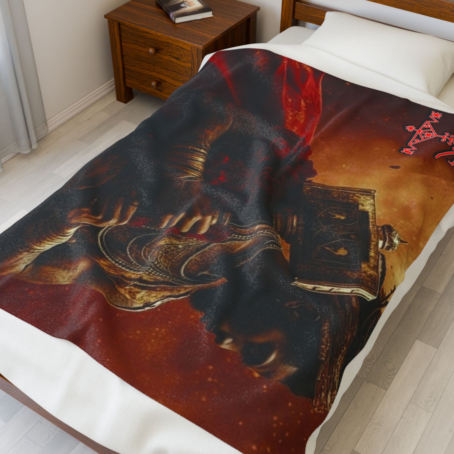 Plush Blanket - Ogou Feray Haitian Voodoo Design
