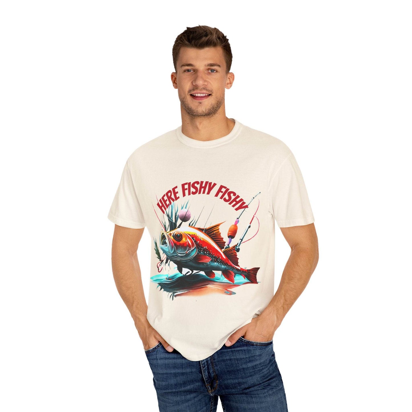 Fishing Themed Unisex Garment-Dyed T-shirt - IntuitiveEncBoutique