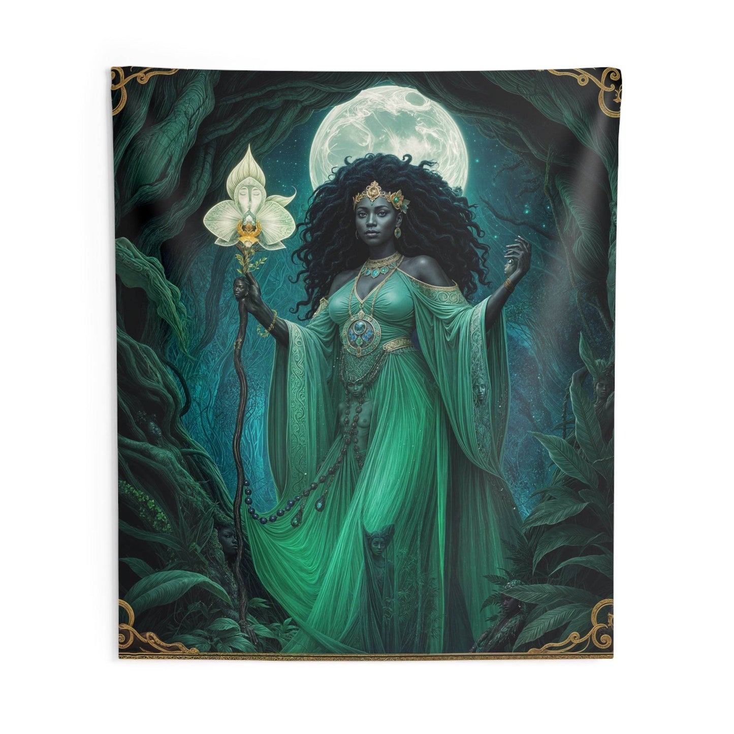 Enchanting Goddess Wall Tapestry, Boho Decor, Mystical Art Wall Hanging, Home Decoration, Ethereal Room Accent, Made by me. - IntuitiveEncBoutique