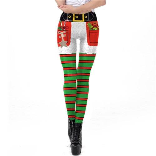 Christmas Autumn Winter Stripe Tribal Leggings for Women - IntuitiveEncBoutique