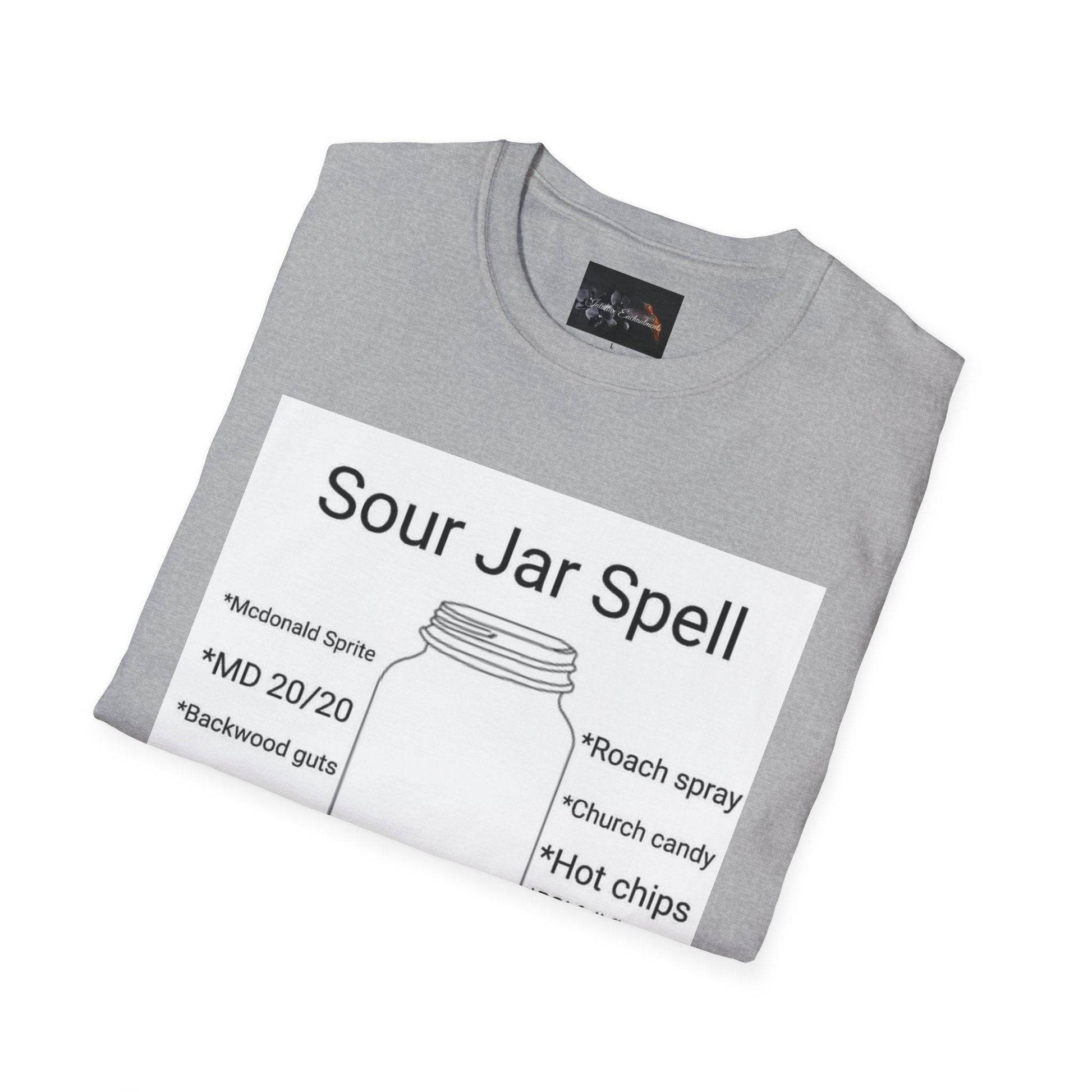 Sour Jar Spell T-Shirt for Witches, Unisex Softstyle Tee, Ideal for Magical Practitioners, Spell Casting, Witchcraft Gift, Summer Solstice - IntuitiveEncBoutique