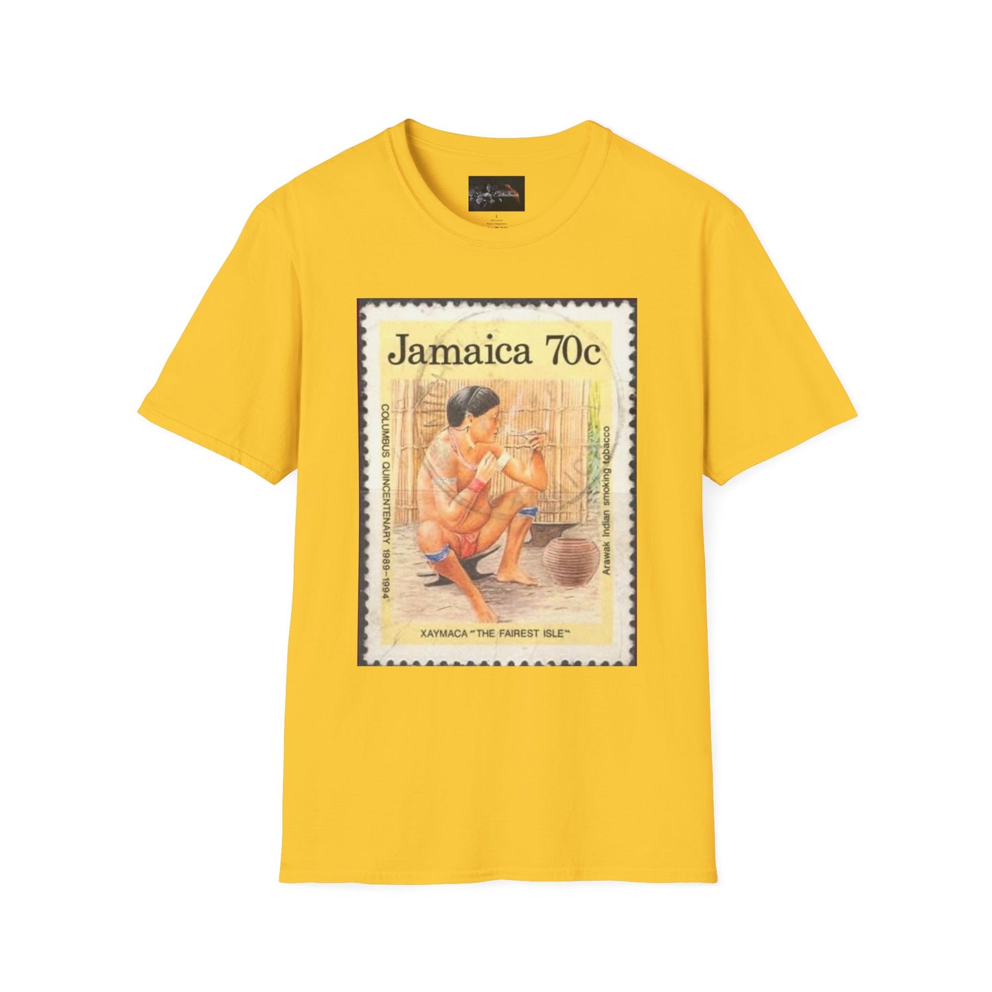 Vintage Jamaica Stamp Tee, Softstyle T-Shirt, Unisex Graphic Tee, Bohemian Style Shirt, Travel Lovers Apparel, Cool Gift Idea
