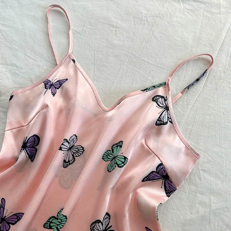 Printed pajama three piece loose pajama set - IntuitiveEncBoutique