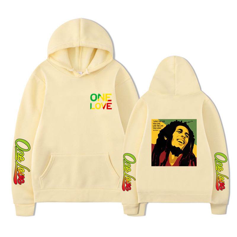 Bob Marley Loose Hooded Sweatshirt for Spring and Autumn - IntuitiveEncBoutique