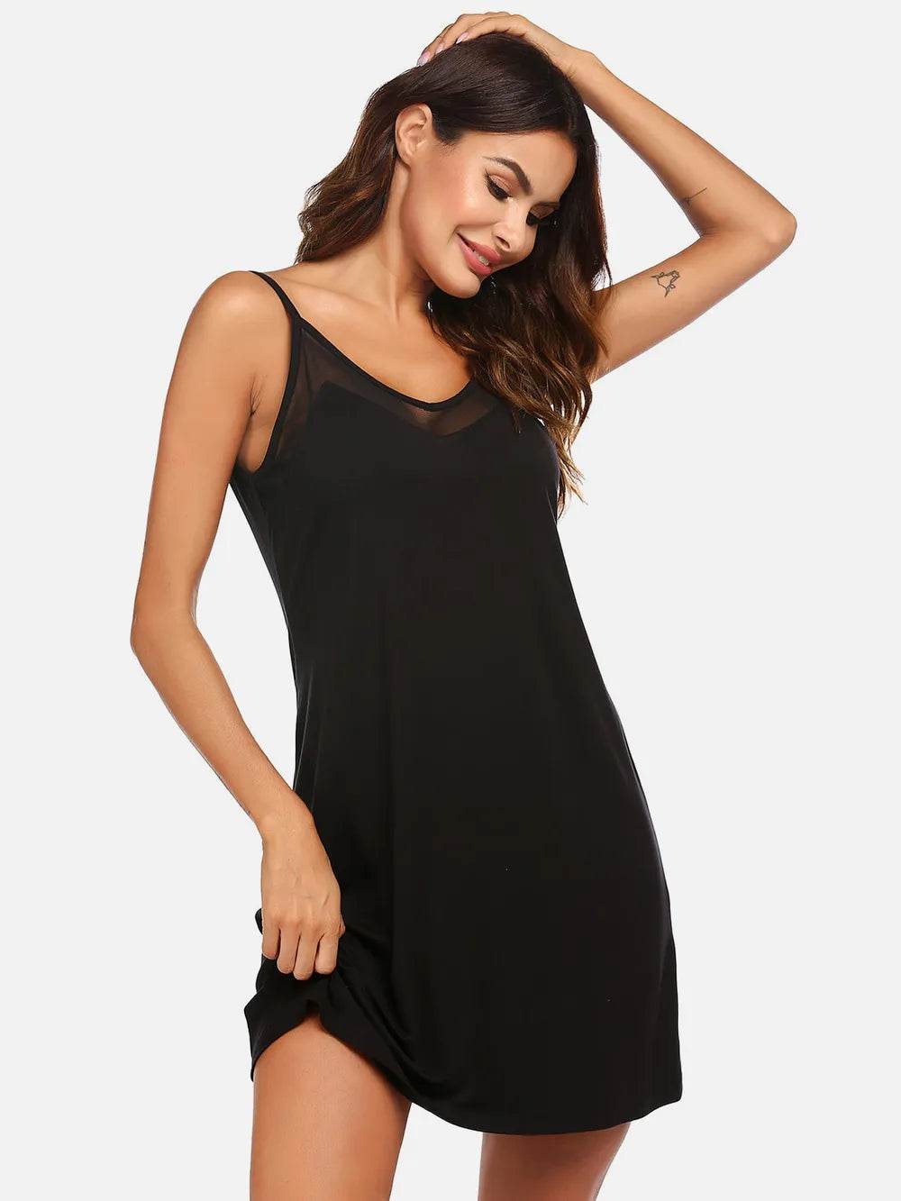 Scoop Neck Spaghetti Strap Lounge Dress - IntuitiveEncBoutique