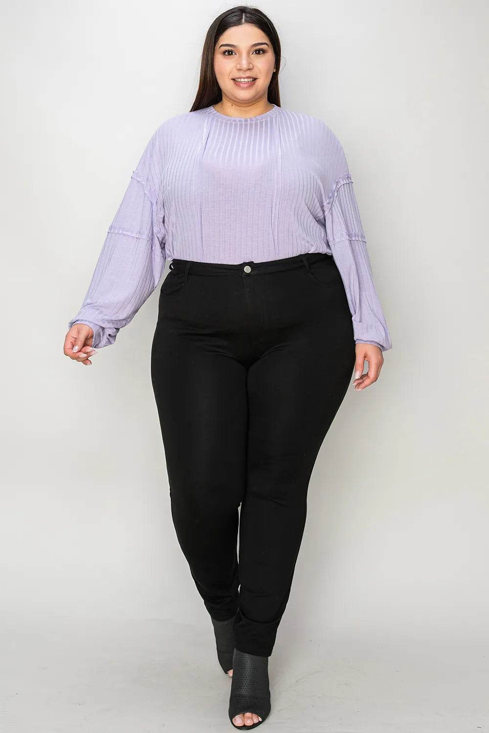Basic Bae Full Size Ribbed Round Neck Long Sleeve T-Shirt - IntuitiveEncBoutique