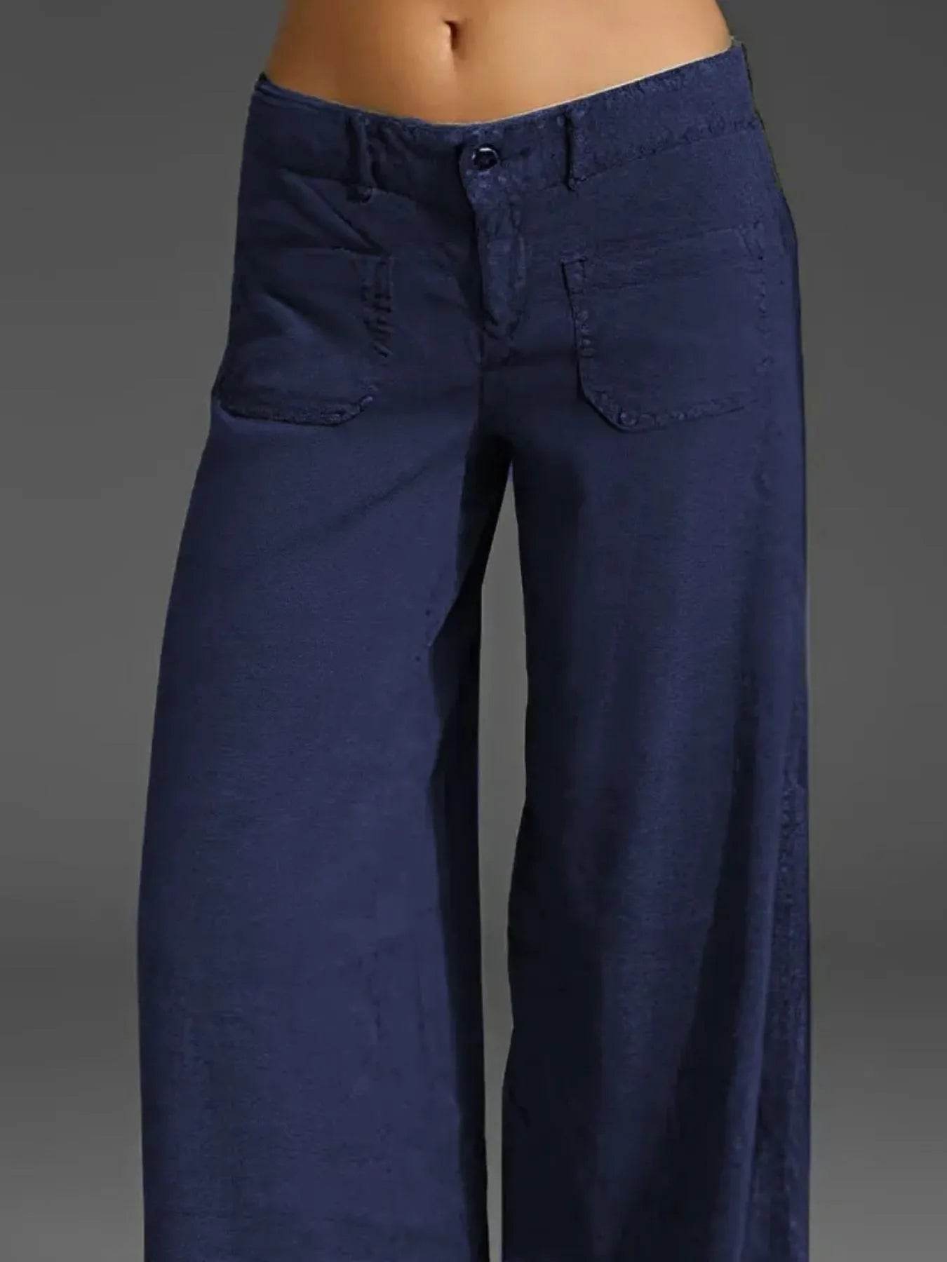 Full Size Wide Leg Pants with Pockets Plus Size - IntuitiveEncBoutique