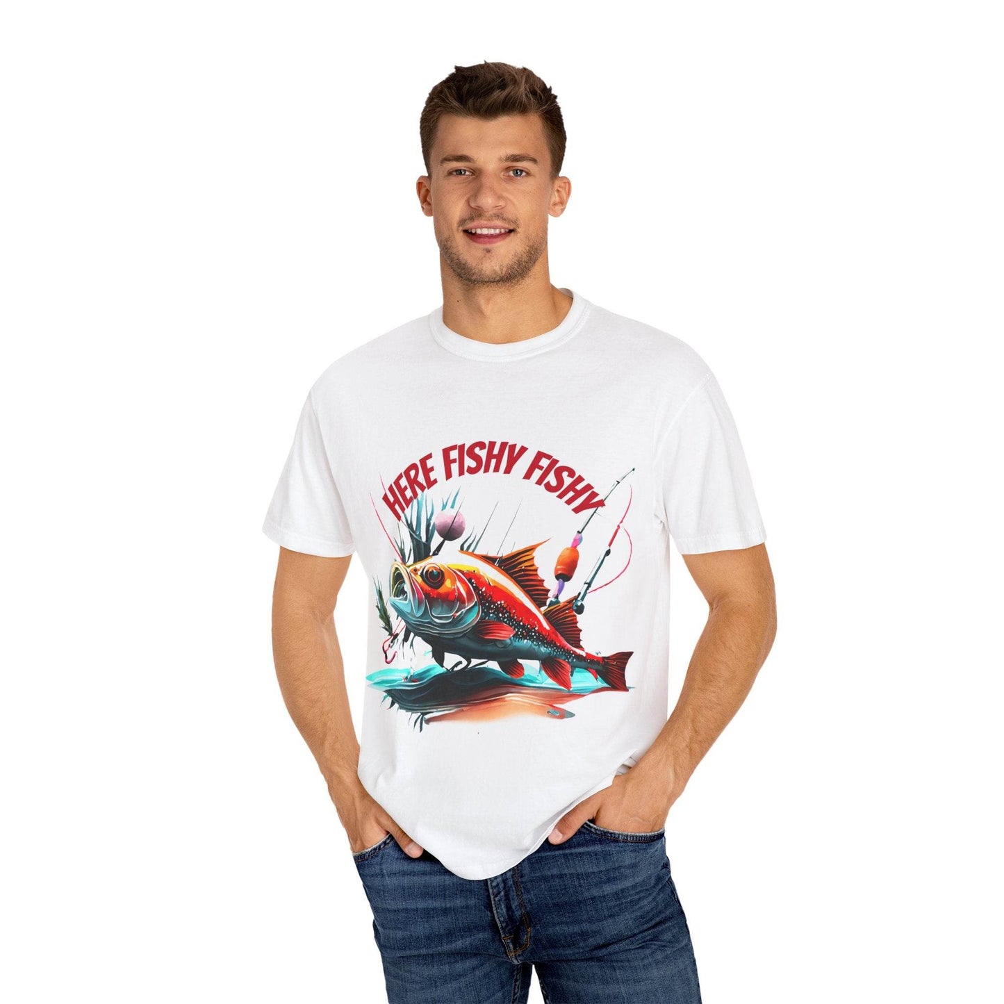 Fishing Themed Unisex Garment-Dyed T-shirt - IntuitiveEncBoutique
