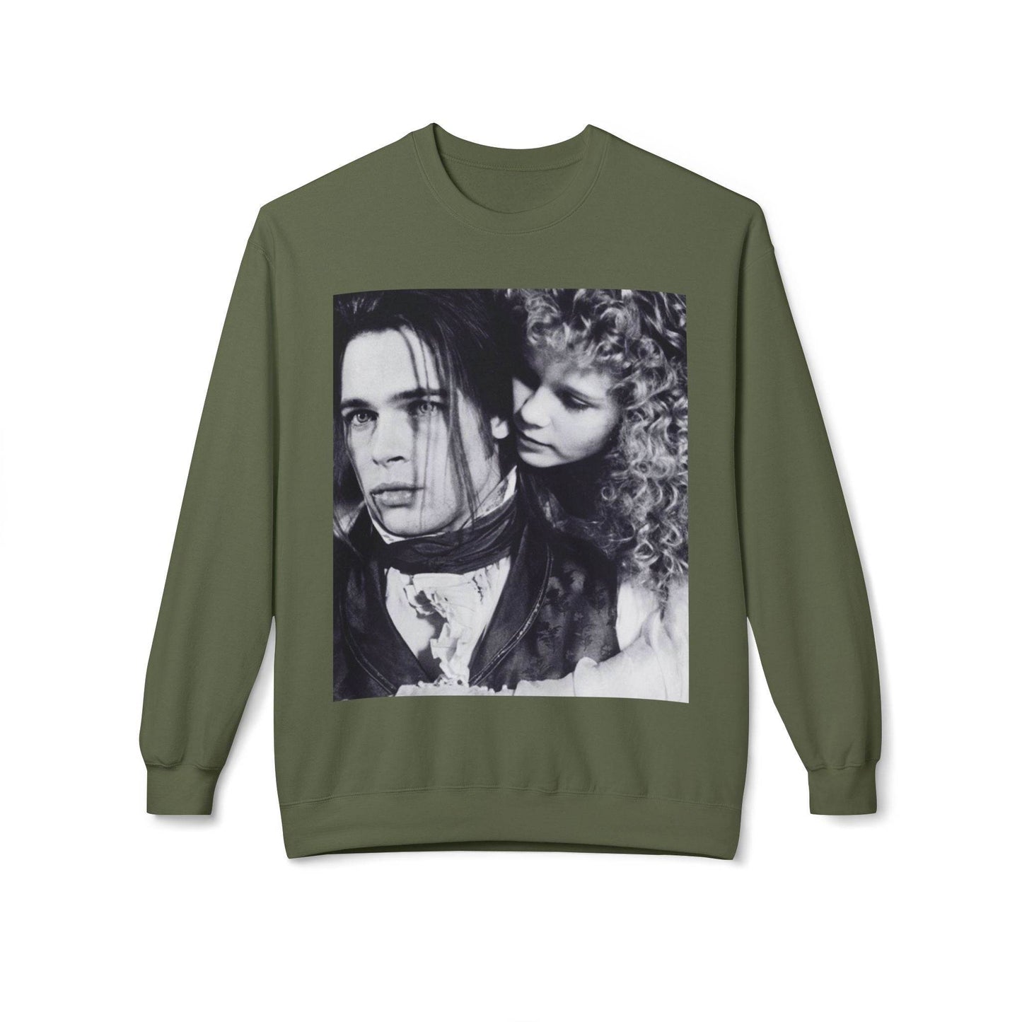Vampire Romance Fleece Crewneck Sweatshirt, Cozy Sweatshirt, Gothic Fashion, Unisex Gift, Movie Lover Apparel, Halloween Outfit - IntuitiveEncBoutique