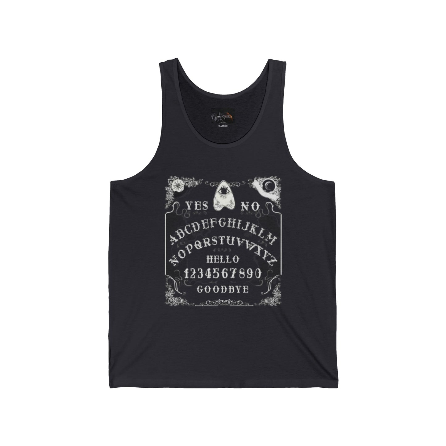 Spooky Ouija Board Tank, Unisex Jersey Tank Top, Halloween Shirt, Gothic Gift, Witchy Apparel, Summer Vibes, Festival Wear