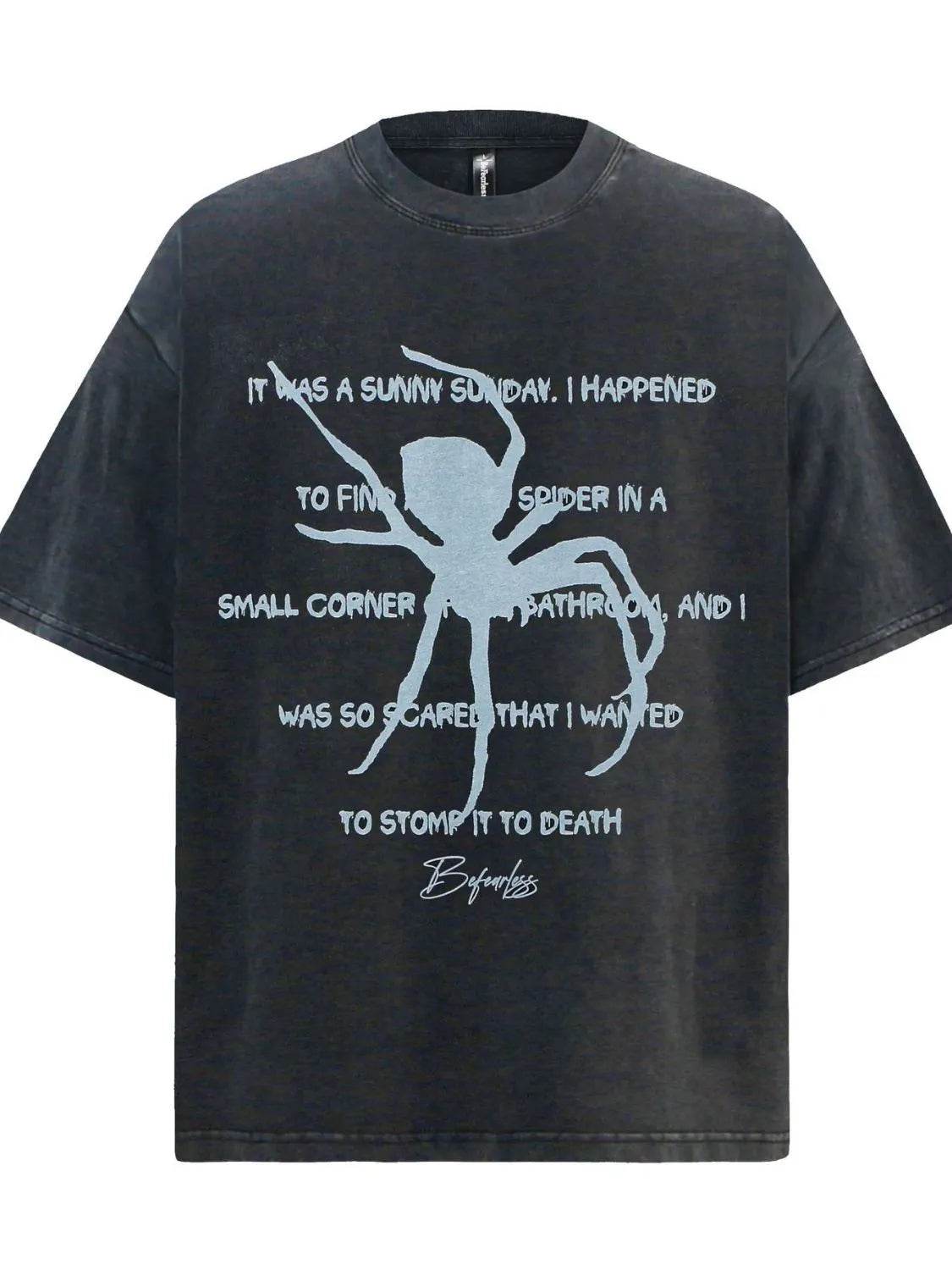 Men's Oversized Gothic Spider Graphic T-Shirt - IntuitiveEncBoutique