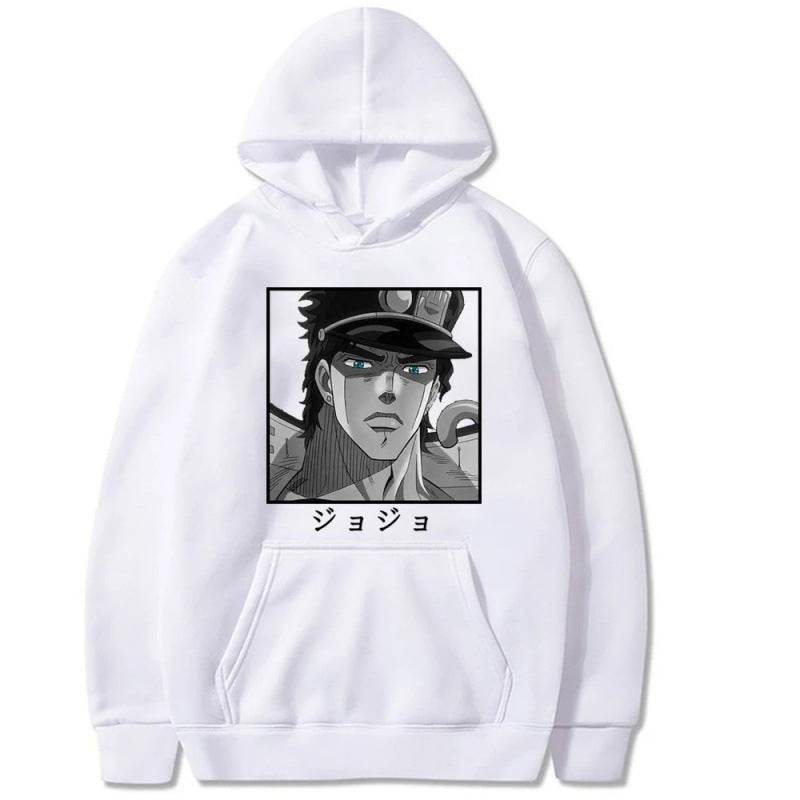 JOJO's Bizarre Adventure Anime Print Hooded Sweatshirt Unisex Long Sleeve Casual Jacket - IntuitiveEncBoutique