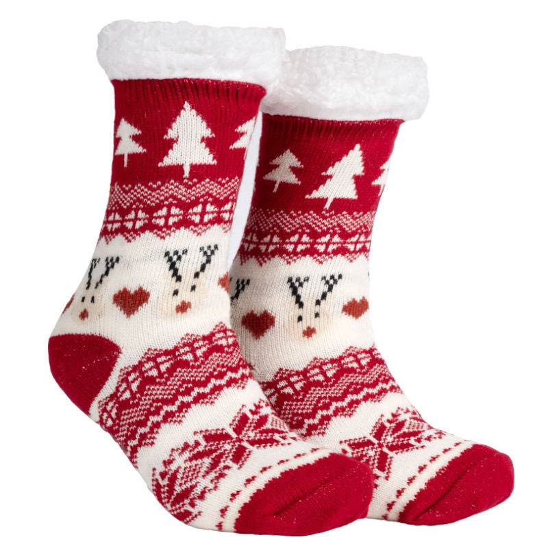 Christmas Floor Socks Indoor Home Sleep Winter Plush Thick Long Socks Women's Postpartum Socks Anti slip - IntuitiveEncBoutique