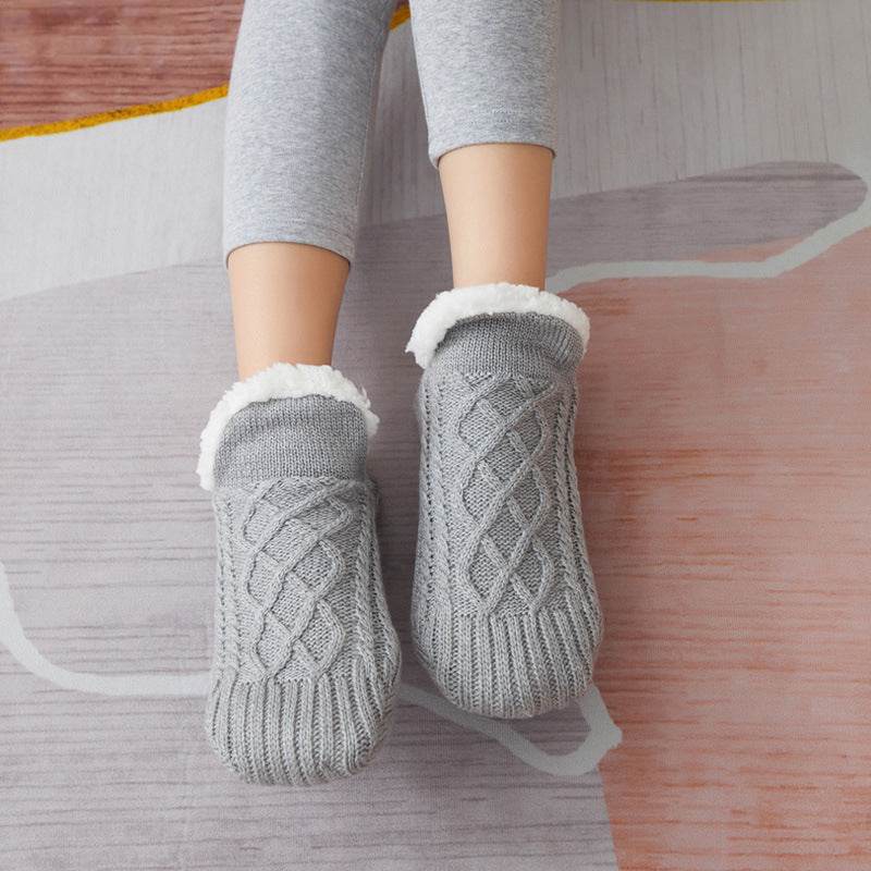 Floor Sock Velvet Thickened Winter Female Adult Bottom Glue Dispensing Adult Warmth Preservation Indoor Socks Men's Sock Overshoes - IntuitiveEncBoutique