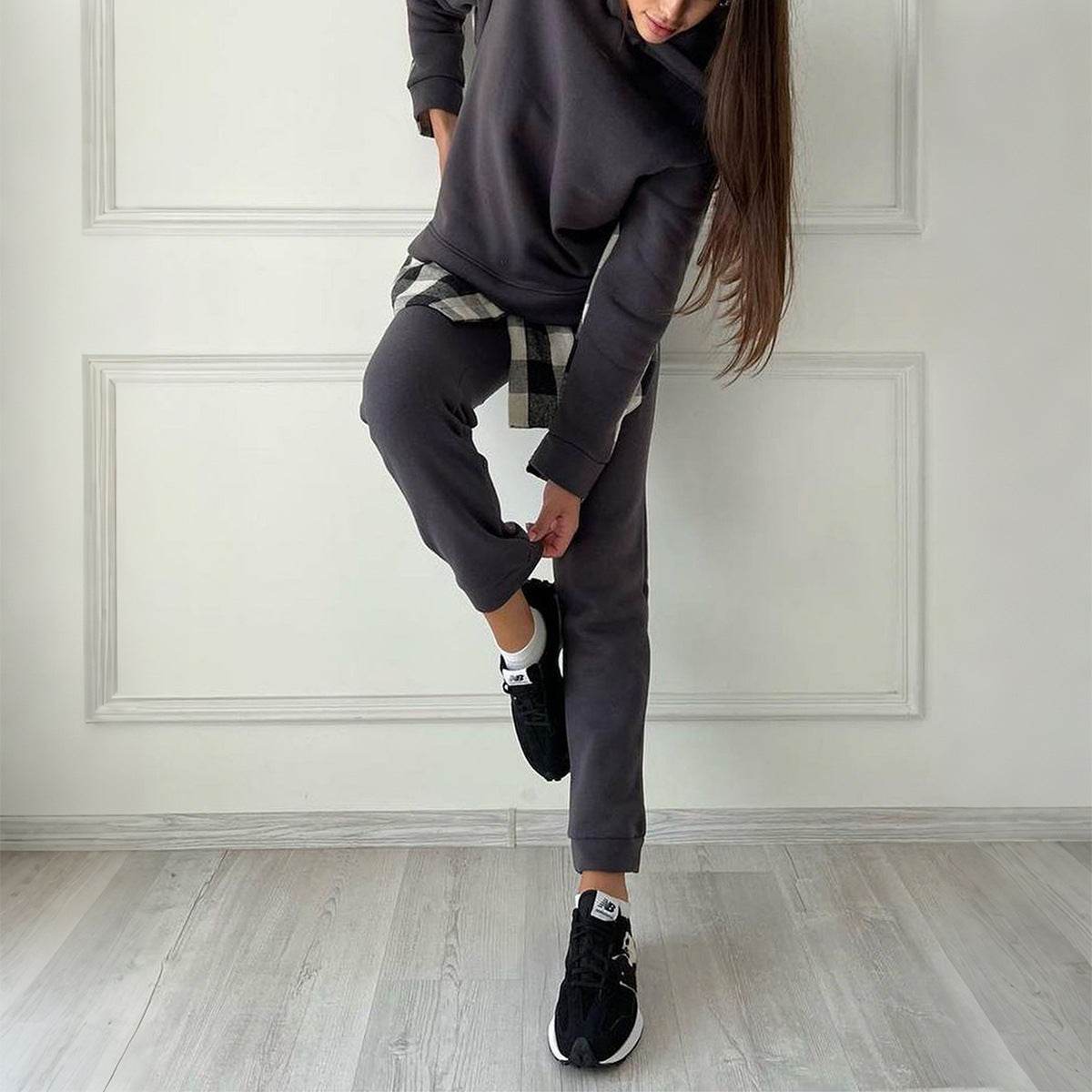 Casual Long Sleeve Hoodie and Pants Set for Women Leisure - IntuitiveEncBoutique