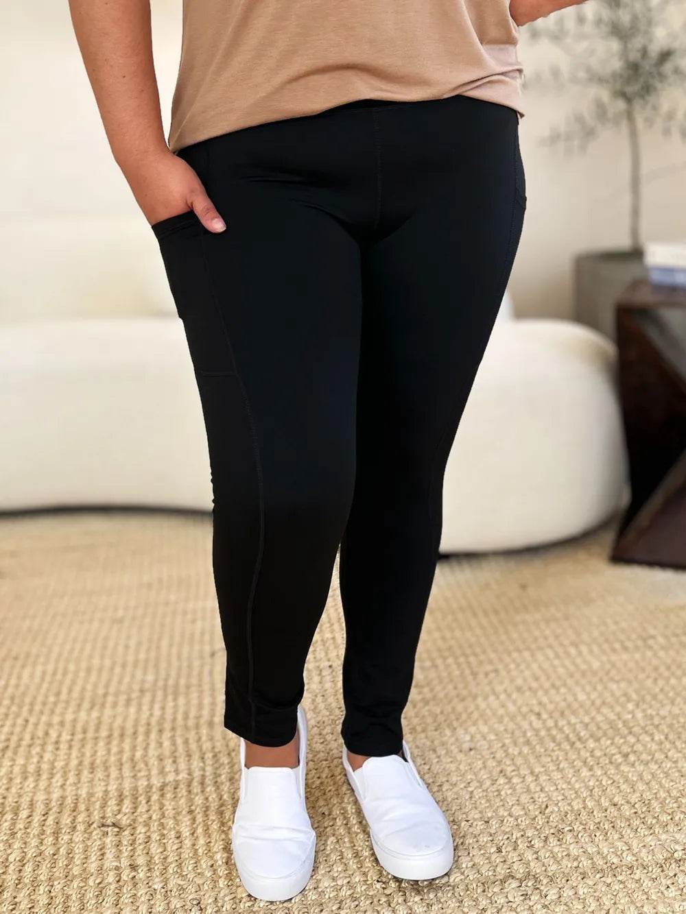 Wide Waistband Sports Leggings - IntuitiveEncBoutique