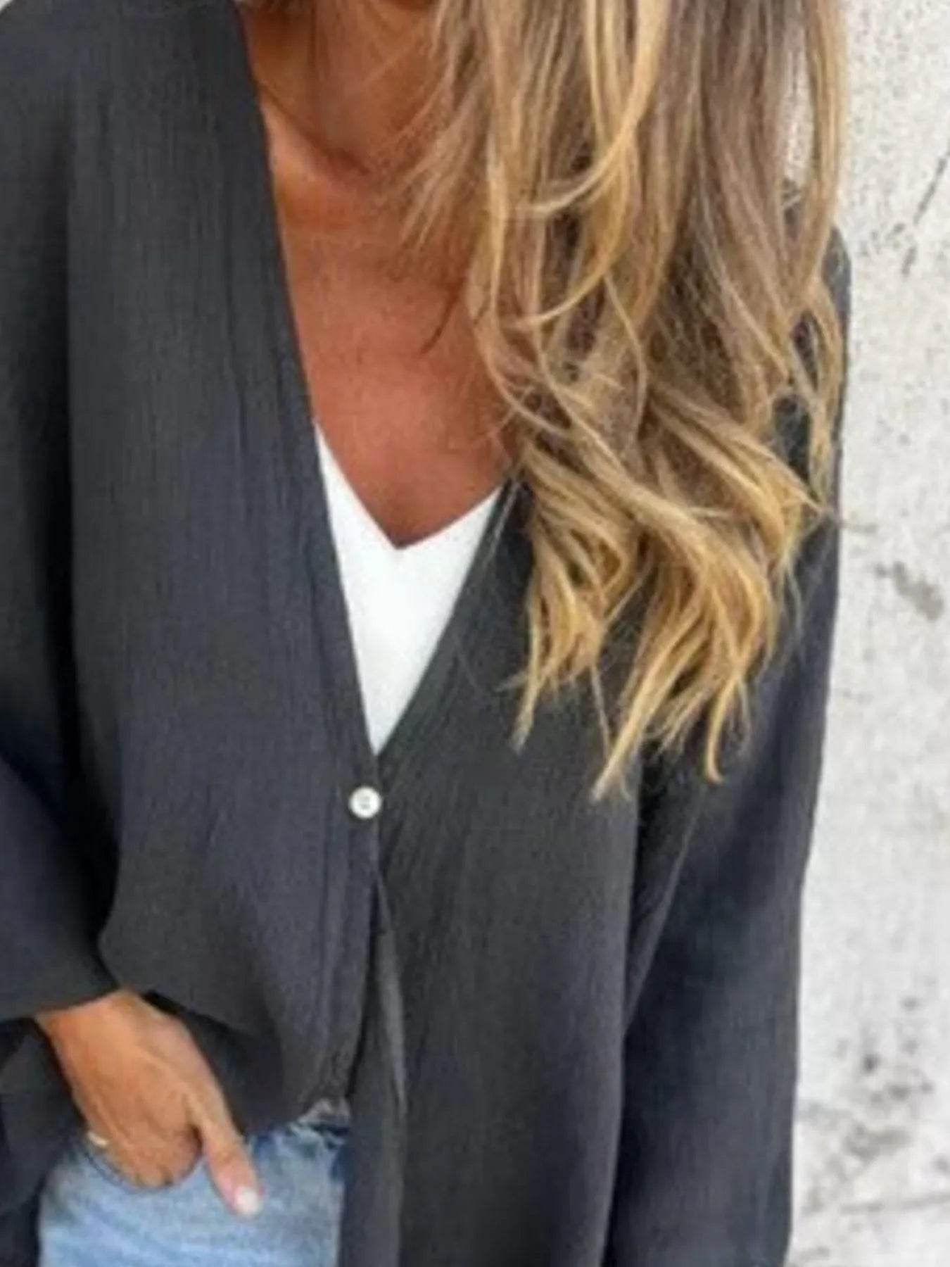 Full Size Oversized Button-Up Cardigan Plus Size - IntuitiveEncBoutique