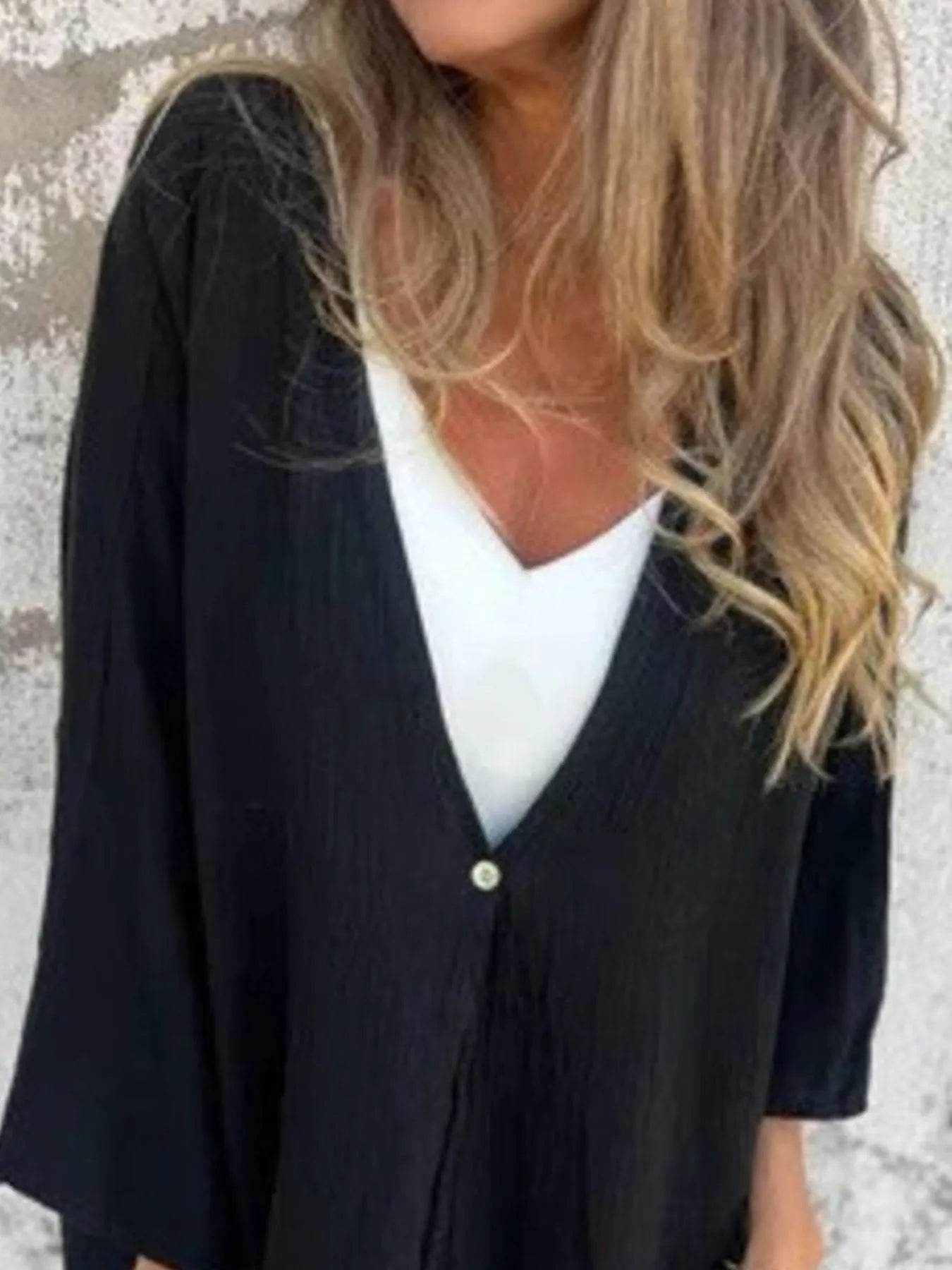 Full Size Oversized Button-Up Cardigan Plus Size - IntuitiveEncBoutique