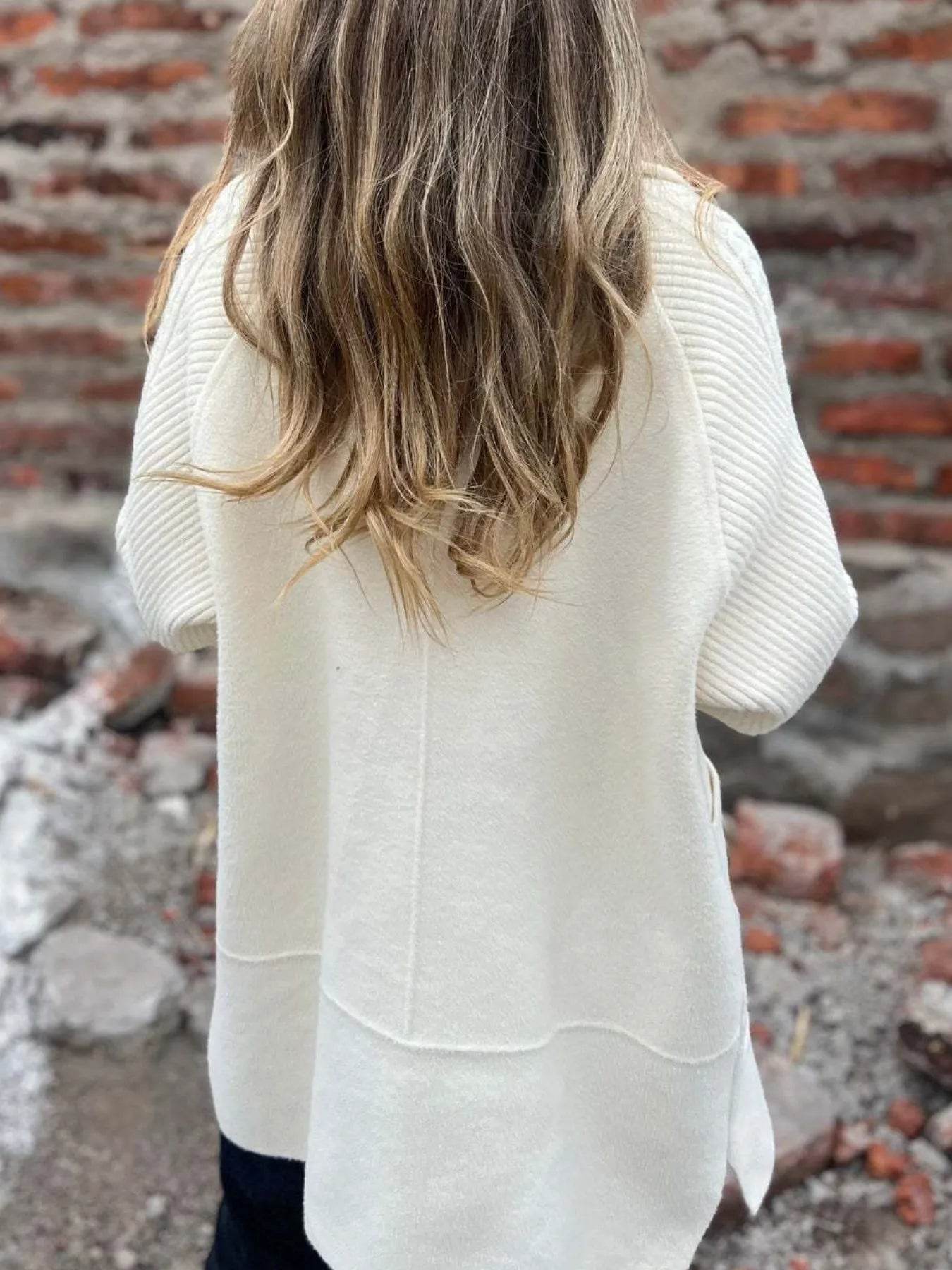 Full Size Texture Knit Longline Coat Plus Size - IntuitiveEncBoutique