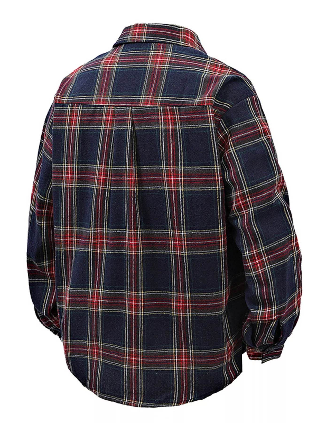 Men's Full Size Plaid Button Up Long Sleeve Shirt Plus Size - IntuitiveEncBoutique