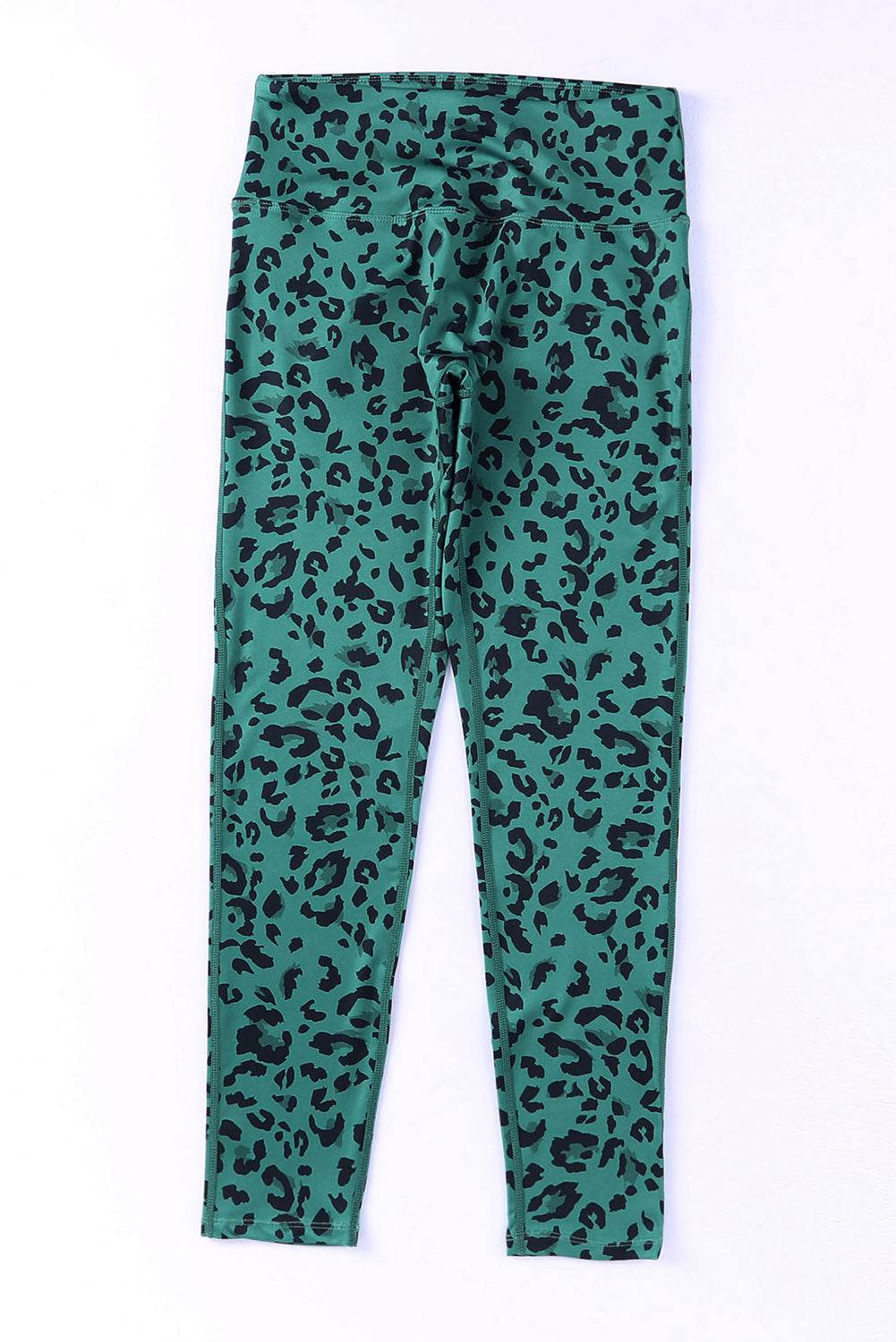 Green Classic Leopard Print Active Leggings - IntuitiveEncBoutique