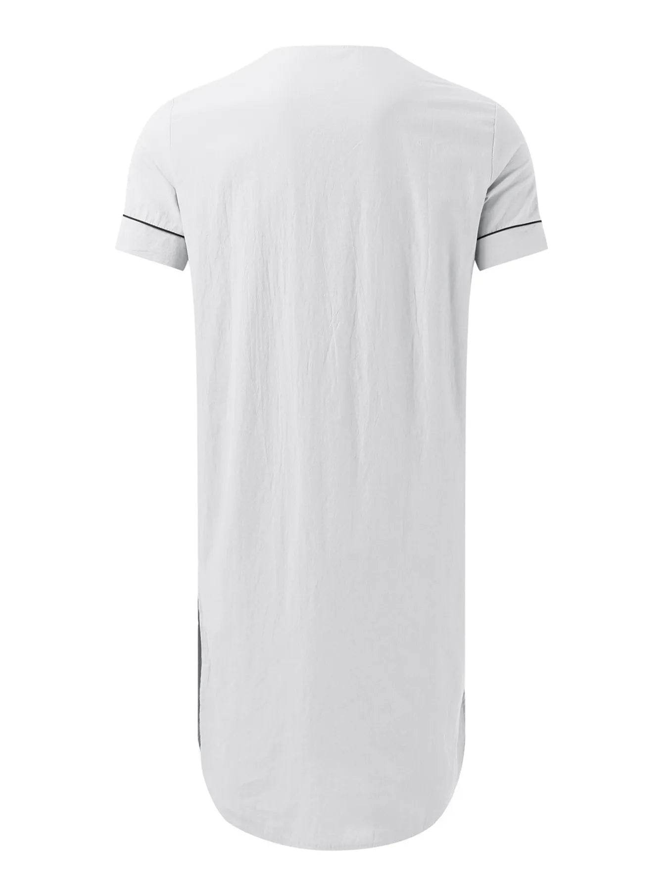 Men's Full Size Button Detail Short Sleeve Lounge Dress Plus Size - IntuitiveEncBoutique