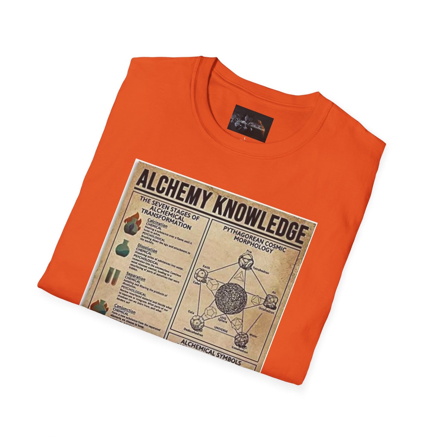 Alchemy Knowledge Unisex T-Shirt, Vintage-style Graphic Tee, Gift for Historians, Science Lovers, Unique Learning Shirt, Educational Apparel