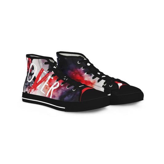 lover loser design on Men's High Top Sneakers, streetwear gift for him, urban style shoes, custom graffiti footwear, - IntuitiveEncBoutique