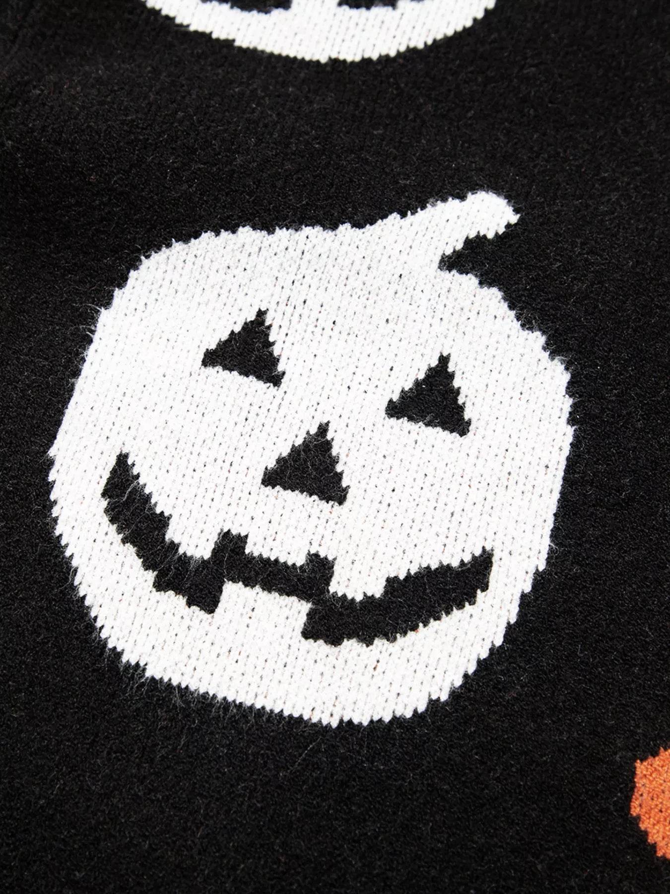 Halloween Gothic Pattern Long Sleeve Sweater - IntuitiveEncBoutique