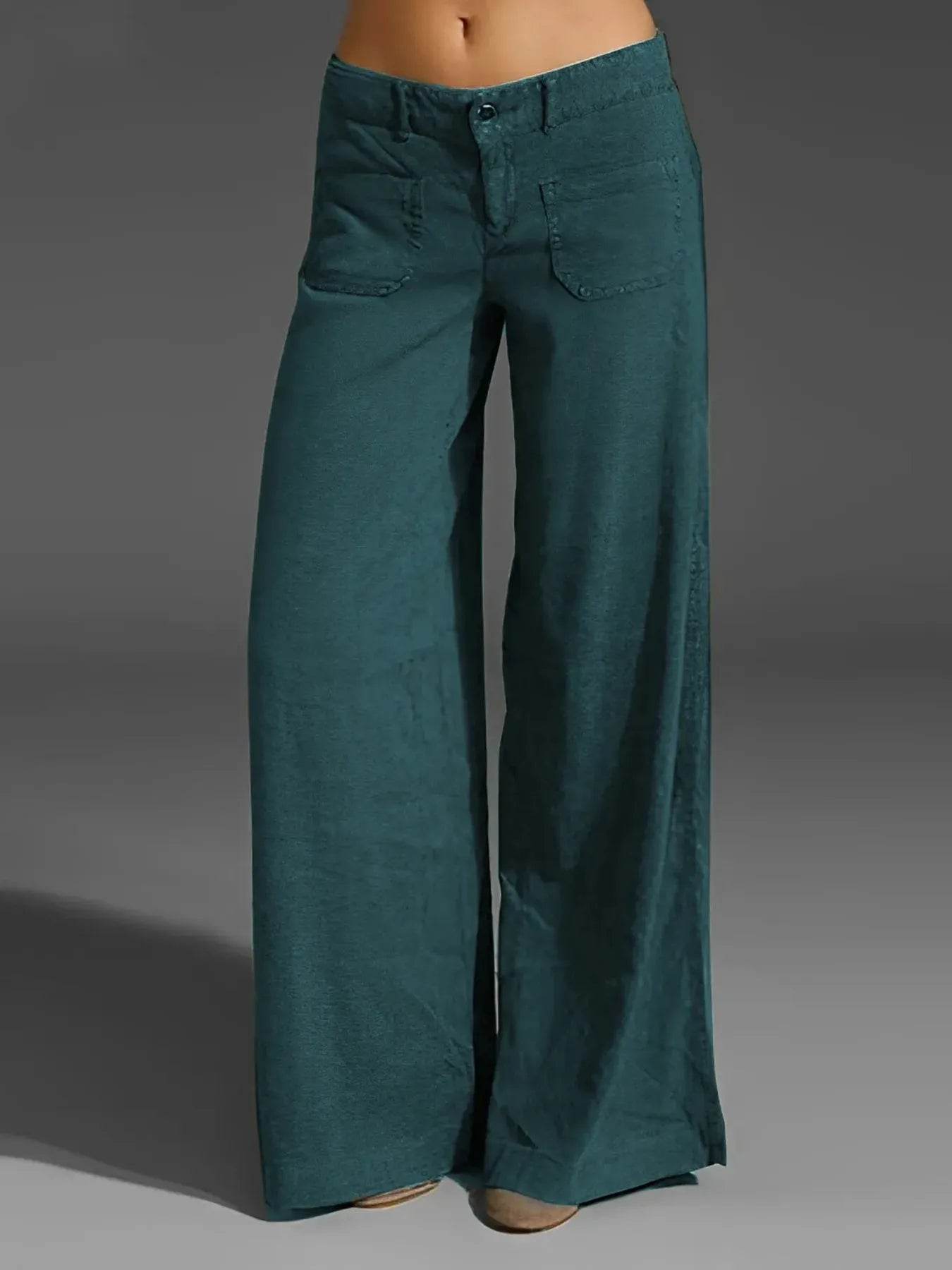 Full Size Wide Leg Pants with Pockets Plus Size - IntuitiveEncBoutique