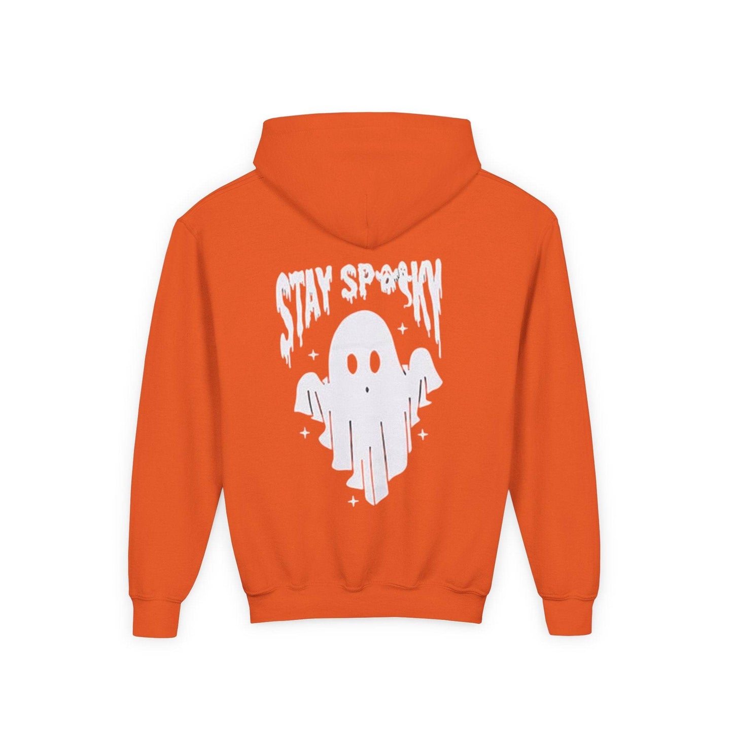 Youth Ghostly Rocker Hoodie - Stay Spooky Sweatshirt, Halloween Apparel, Youth Fashion, Skeleton Design, Cozy Gift - IntuitiveEncBoutique