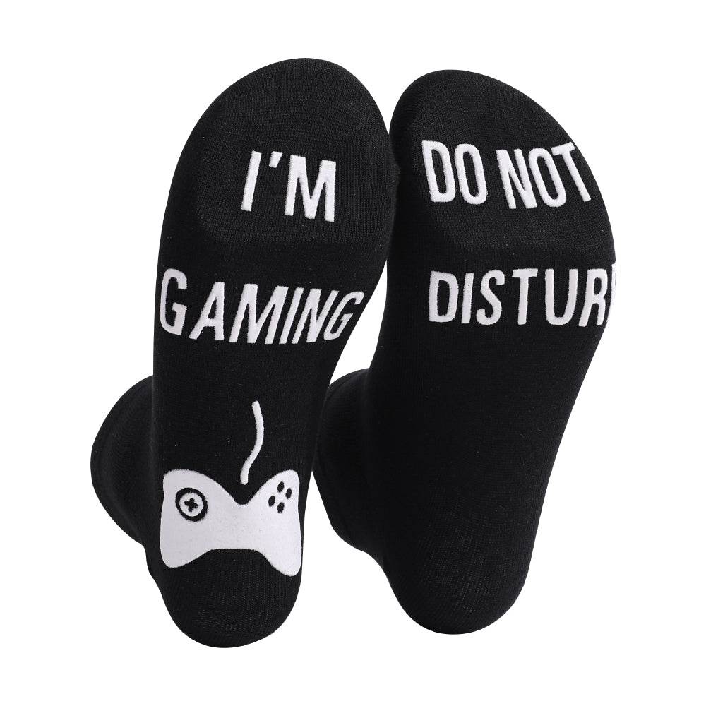 DO NOT DISTURB Short Socks Glue Letter Printing Socks Men's Mid-Tube Game Socks - IntuitiveEncBoutique