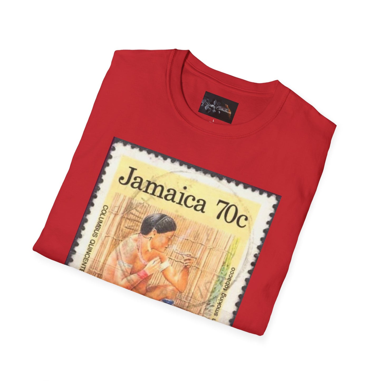 Vintage Jamaica Stamp Tee, Softstyle T-Shirt, Unisex Graphic Tee, Bohemian Style Shirt, Travel Lovers Apparel, Cool Gift Idea