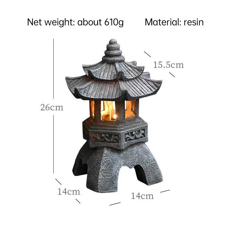 Solar-Powered Zen Garden Decor: Pagoda Lanterns & Statues - IntuitiveEncBoutique