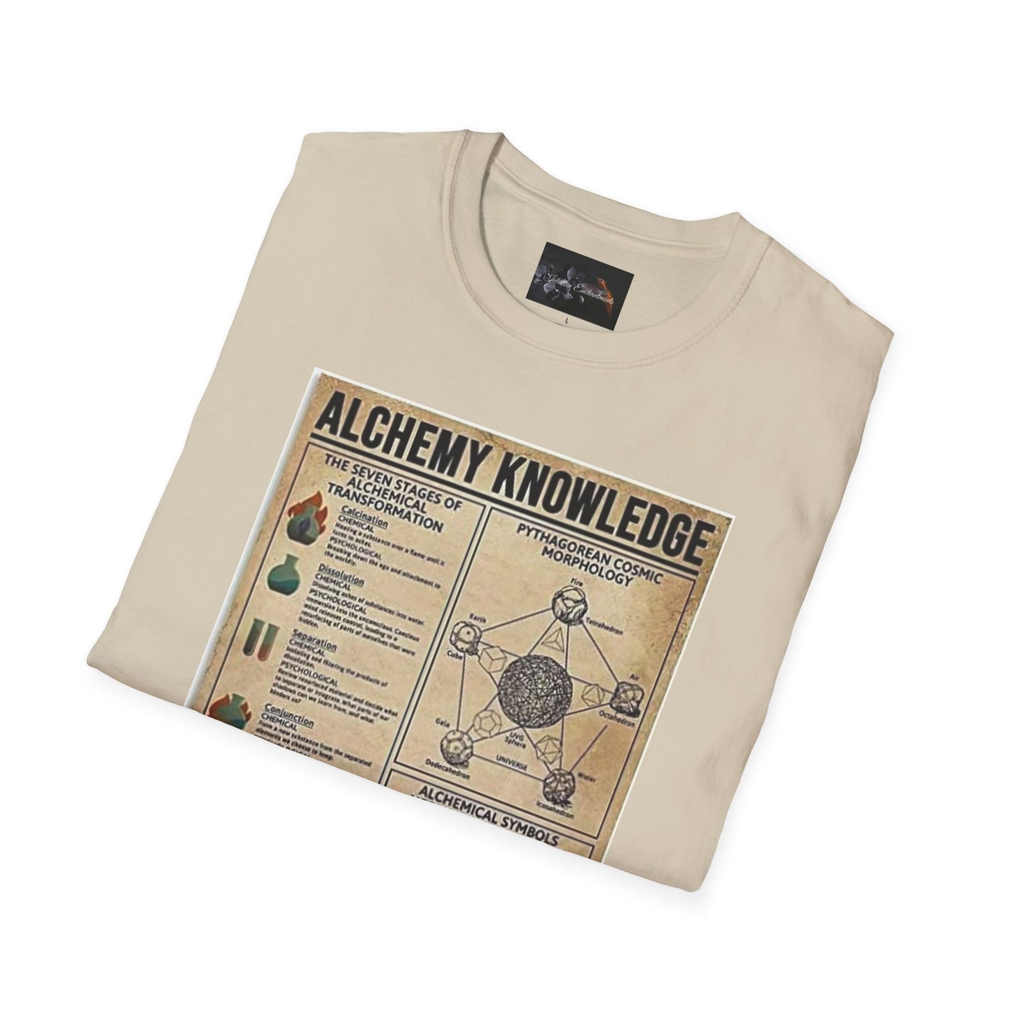 Alchemy Knowledge Unisex T-Shirt, Vintage-style Graphic Tee, Gift for Historians, Science Lovers, Unique Learning Shirt, Educational Apparel