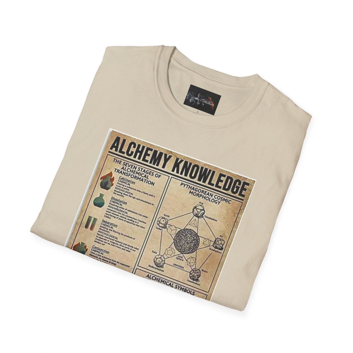 Alchemy Knowledge Unisex T-Shirt, Vintage-style Graphic Tee, Gift for Historians, Science Lovers, Unique Learning Shirt, Educational Apparel - IntuitiveEncBoutique