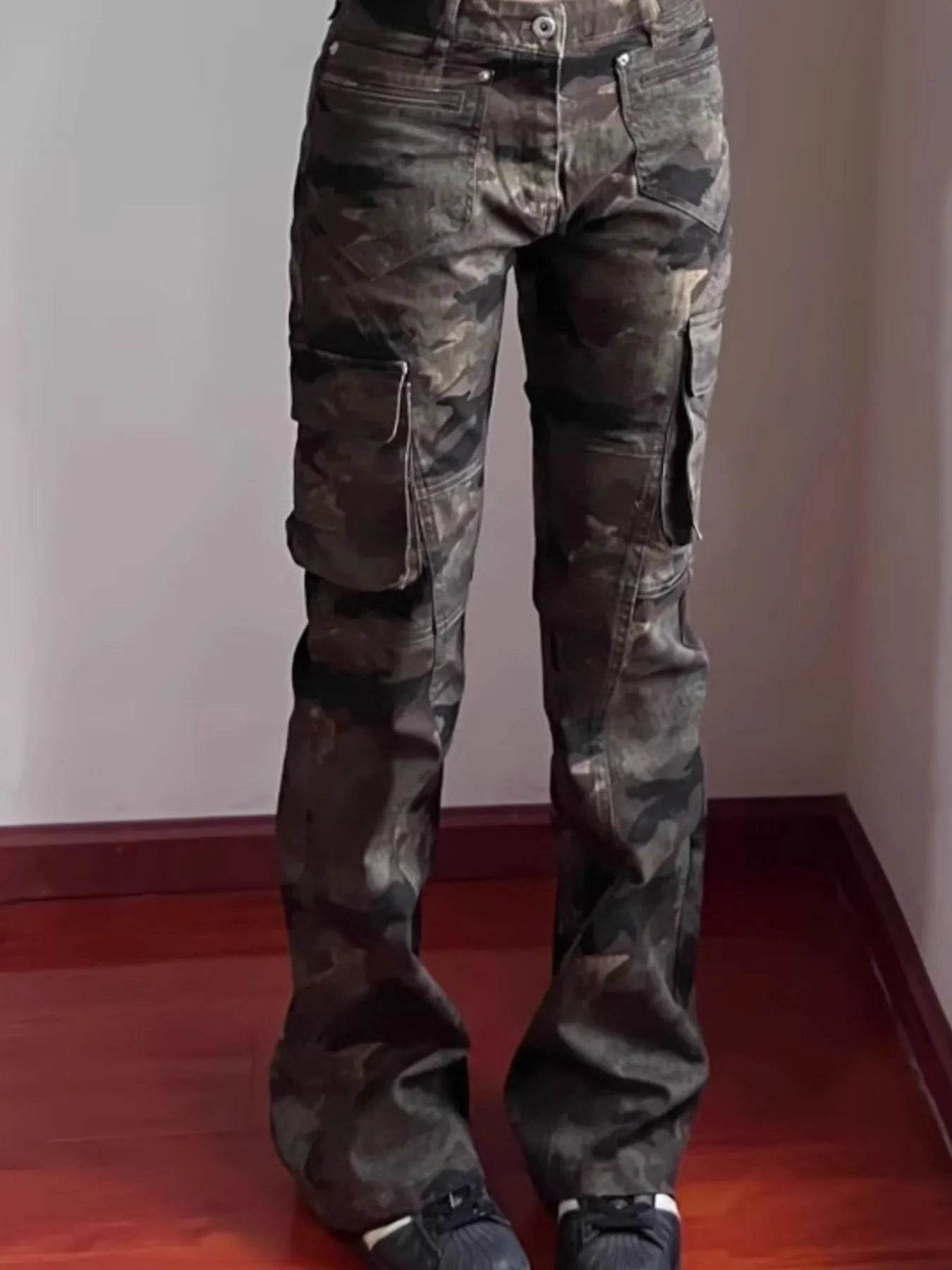 Men's Full Size Camouflage Cargo Jeans Plus Size - IntuitiveEncBoutique