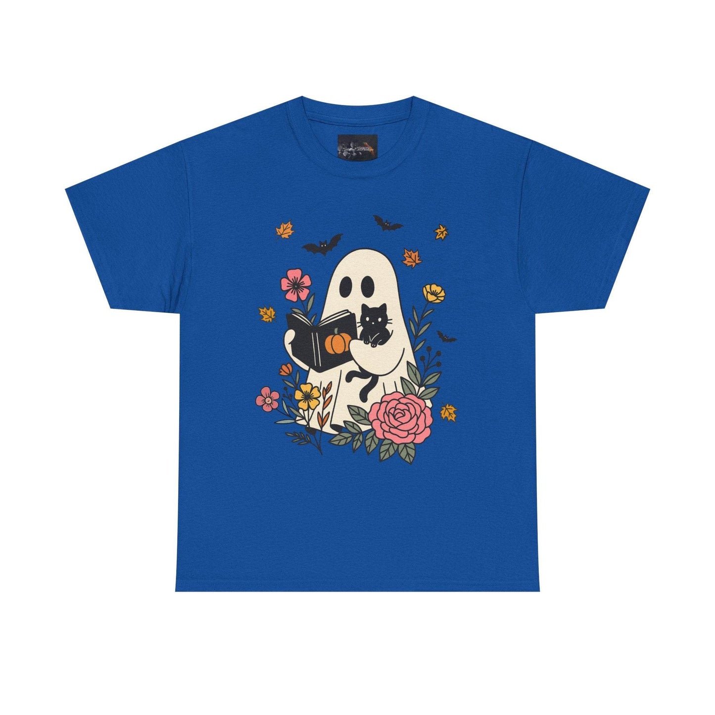Cute Ghost & Cat Unisex Heavy Cotton Tee - IntuitiveEncBoutique