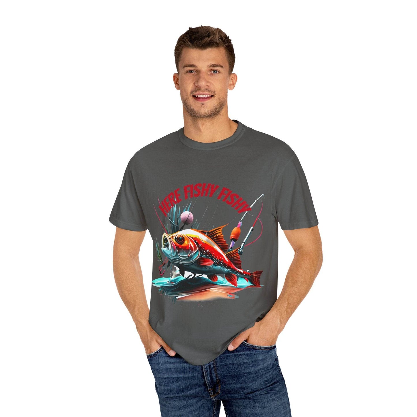 Fishing Themed Unisex Garment-Dyed T-shirt - IntuitiveEncBoutique