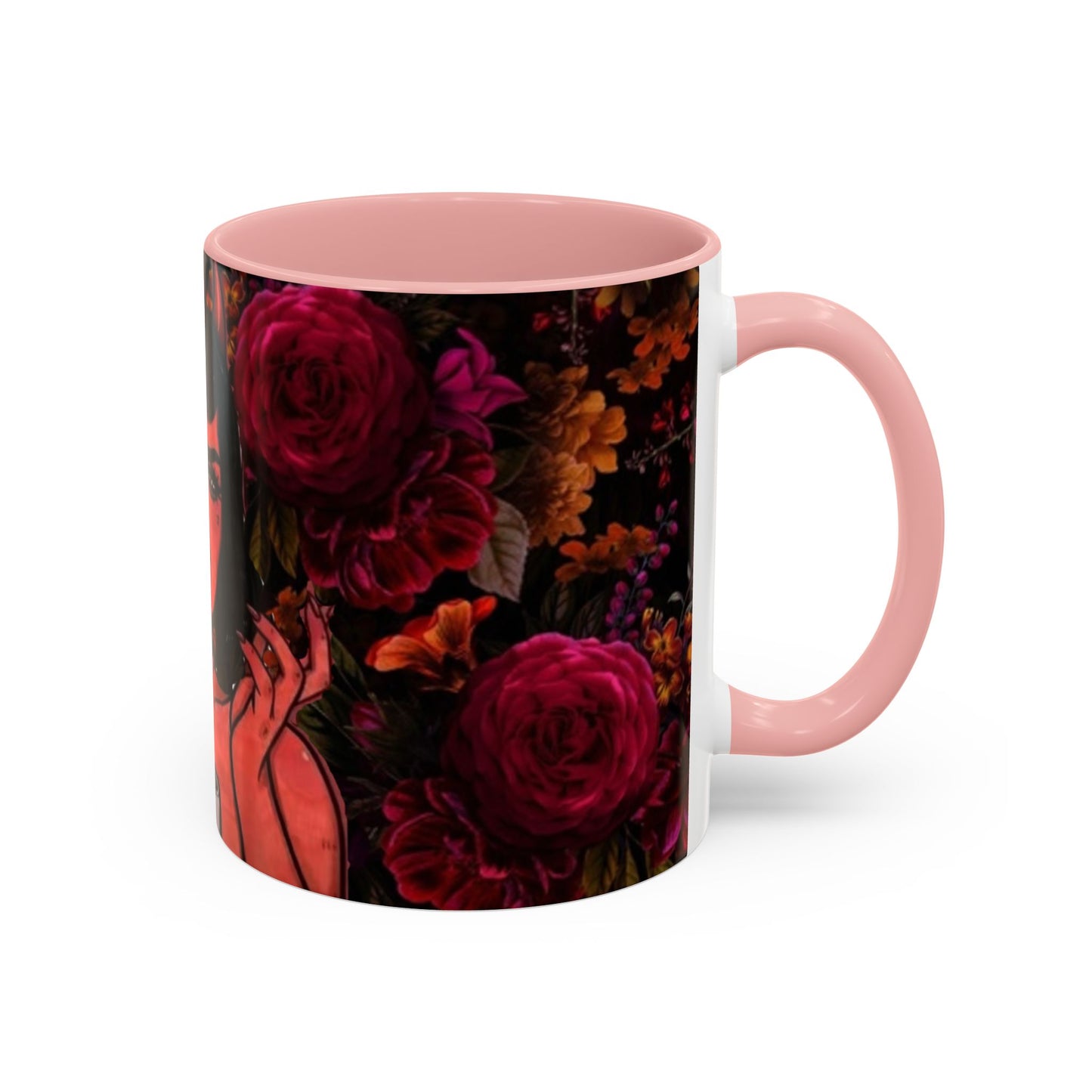 Gothic Floral Accent Coffee Mug - Perfect for Coffee Lovers, Gift for Birthdays, Drama Queen Decor, Unique Art Mug