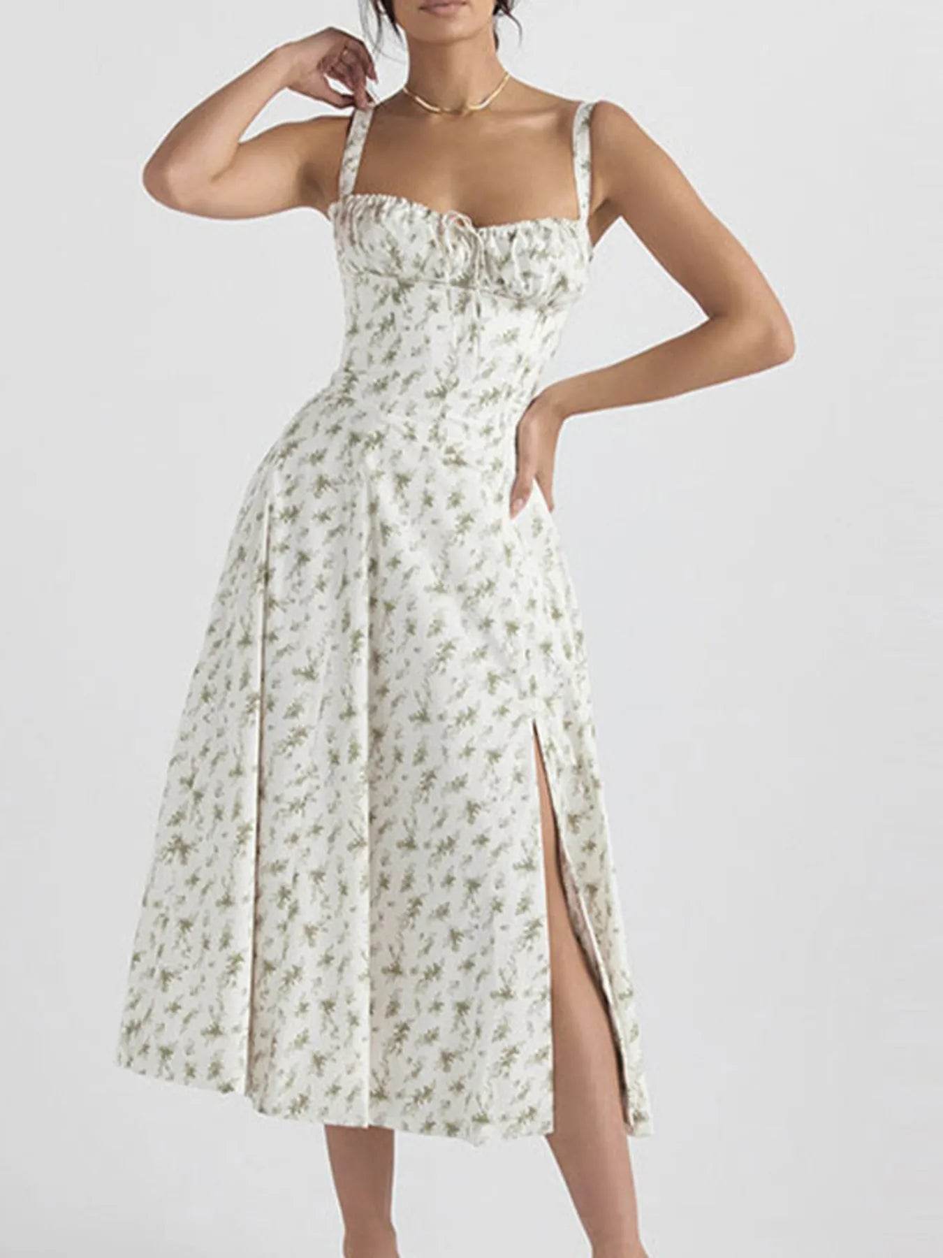 Full Size Slit Sweetheart Neck Cami Dress Plus Size - IntuitiveEncBoutique