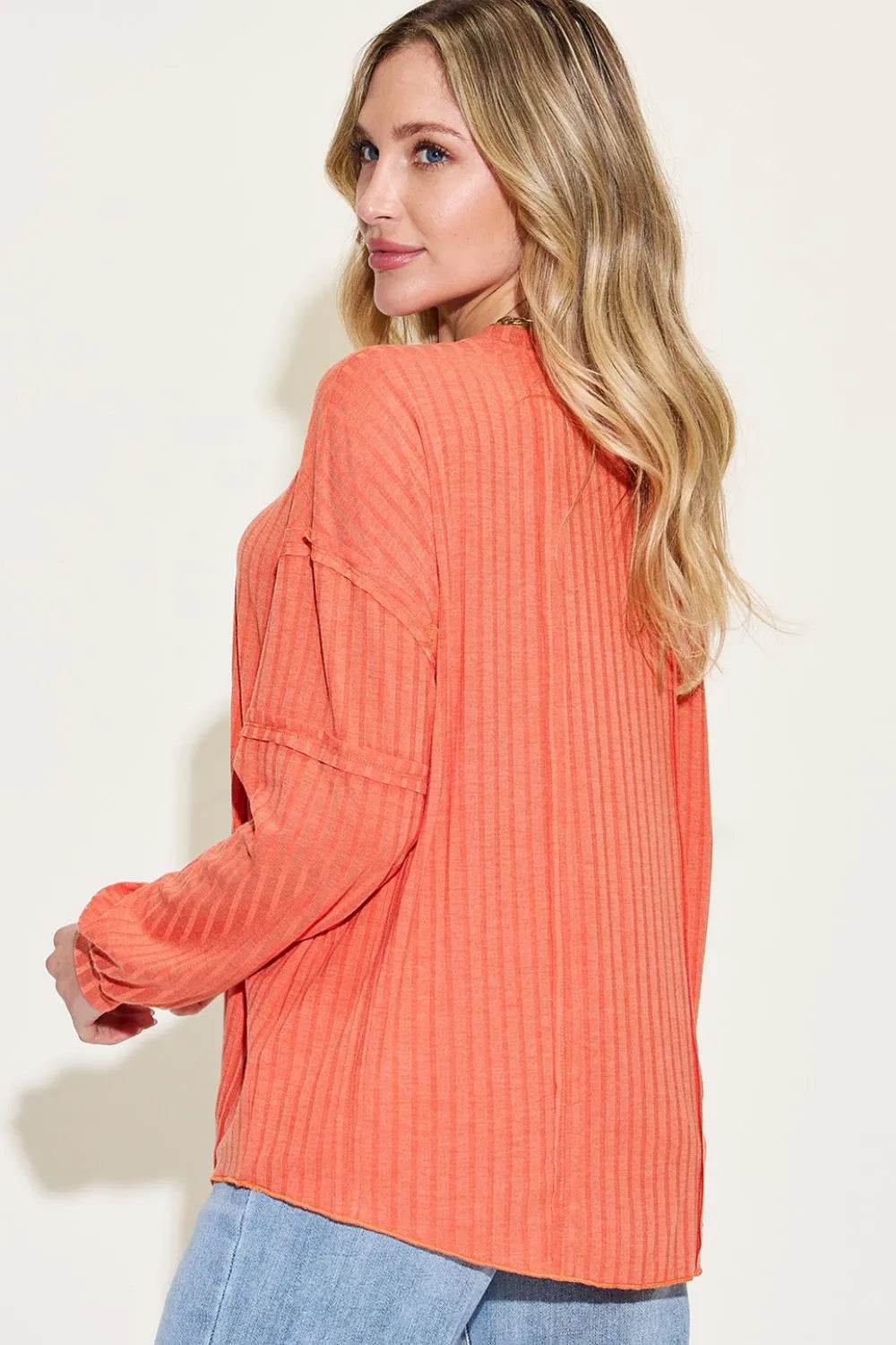 Basic Bae Full Size Ribbed Round Neck Long Sleeve T-Shirt - IntuitiveEncBoutique